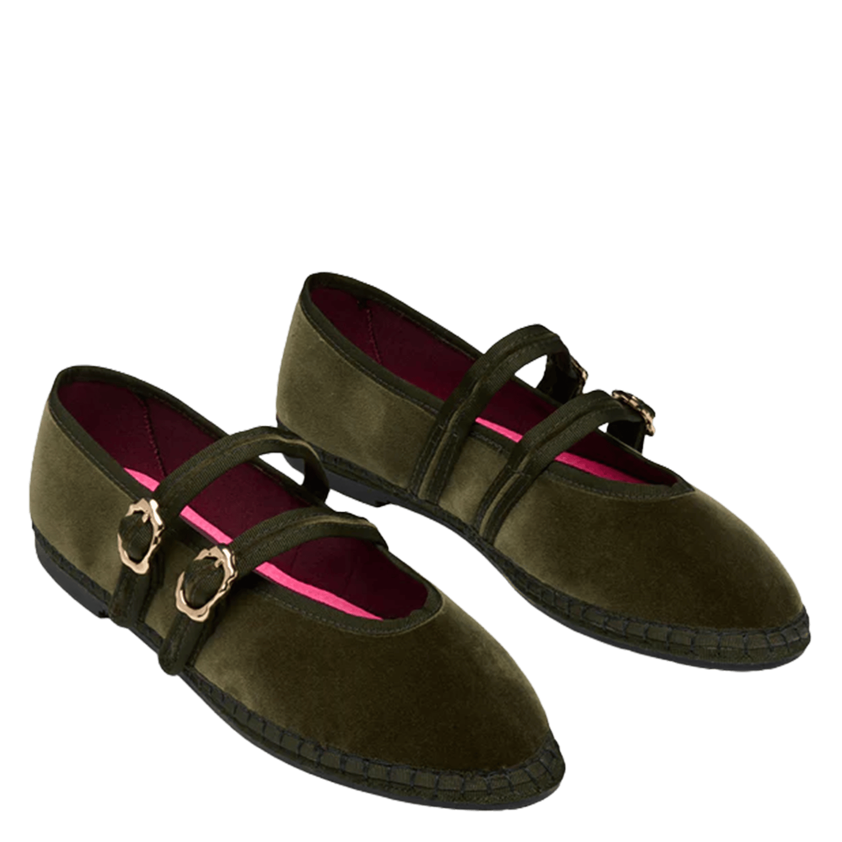 Cotton ballerina flats FLABELUS Green