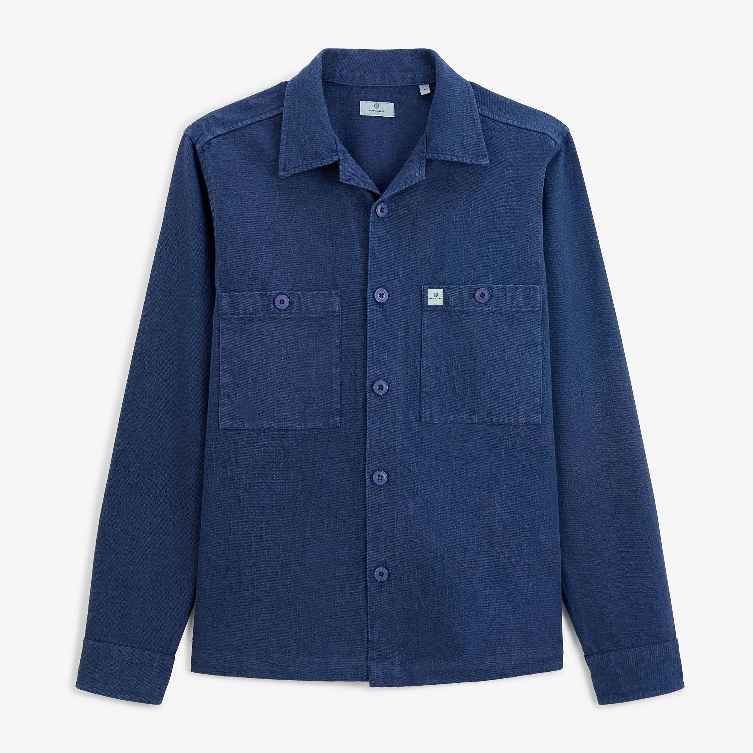 Warren blue cotton worker jacket by sbplay SERGE BLANCO Blue