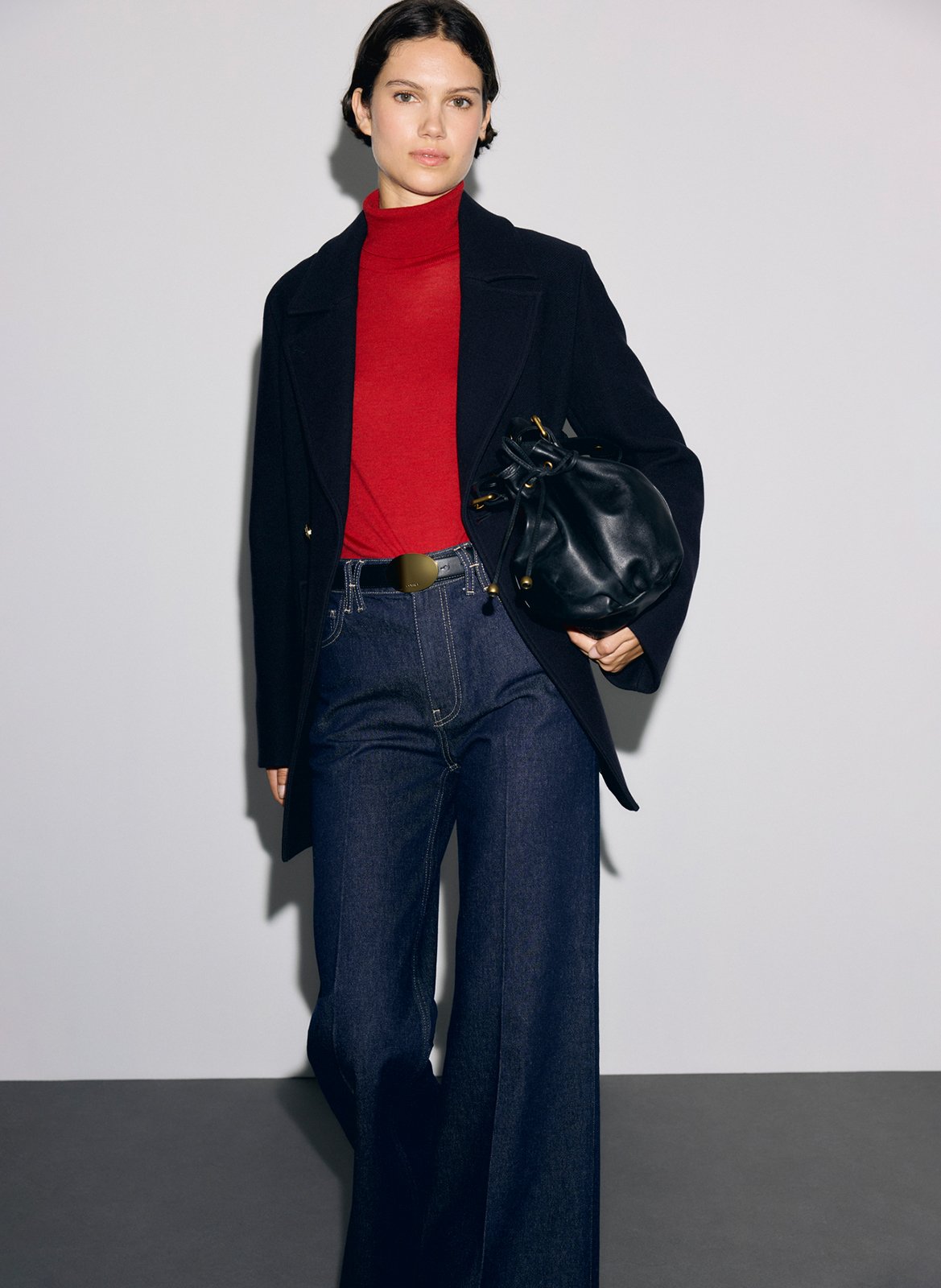 Manteau droit col tailleur en laine mélangée GERARD DAREL Bleu