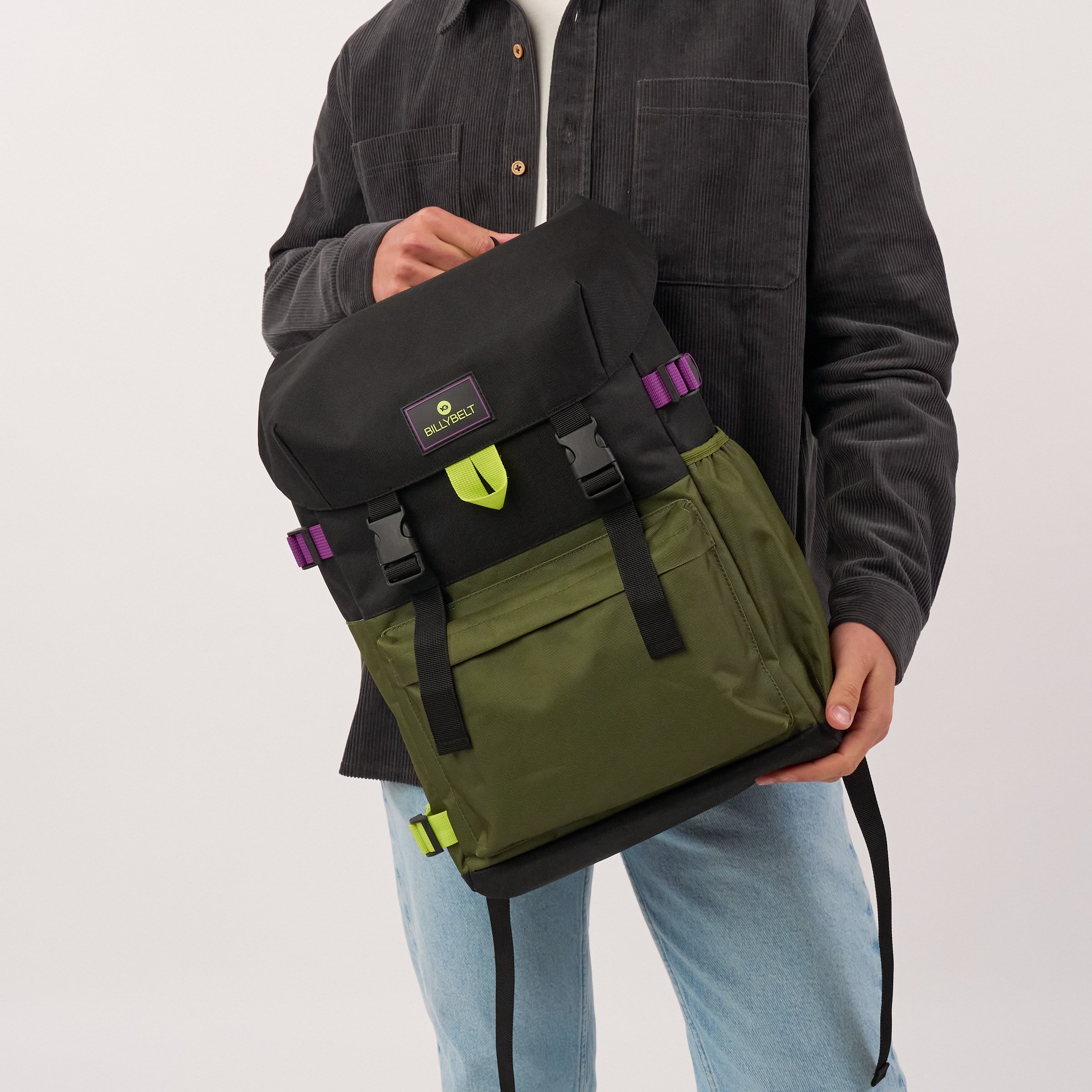 Recycled polyester backpack | Khaki BILLYBELT Men