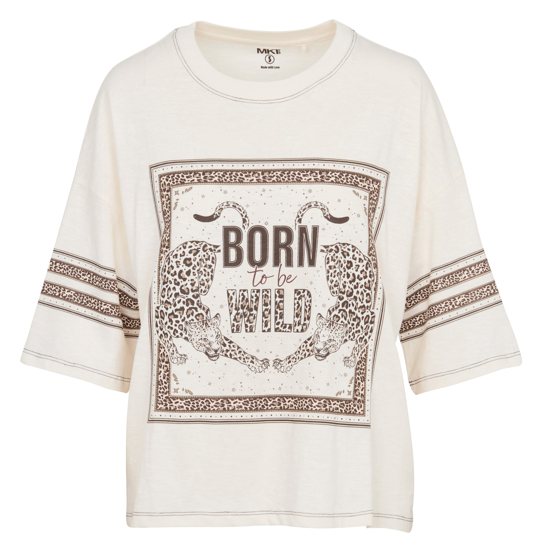 T-shirt ample sérigraphié en coton MKT Beige