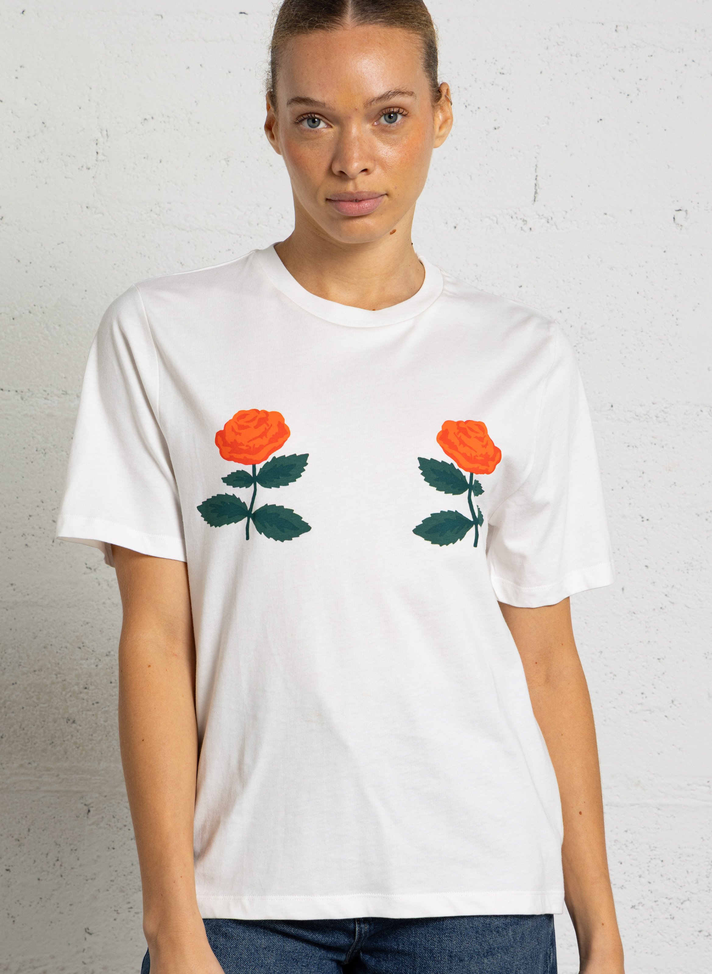 Tee-shirt col rond en coton THE TINY BIG SISTER Blanc