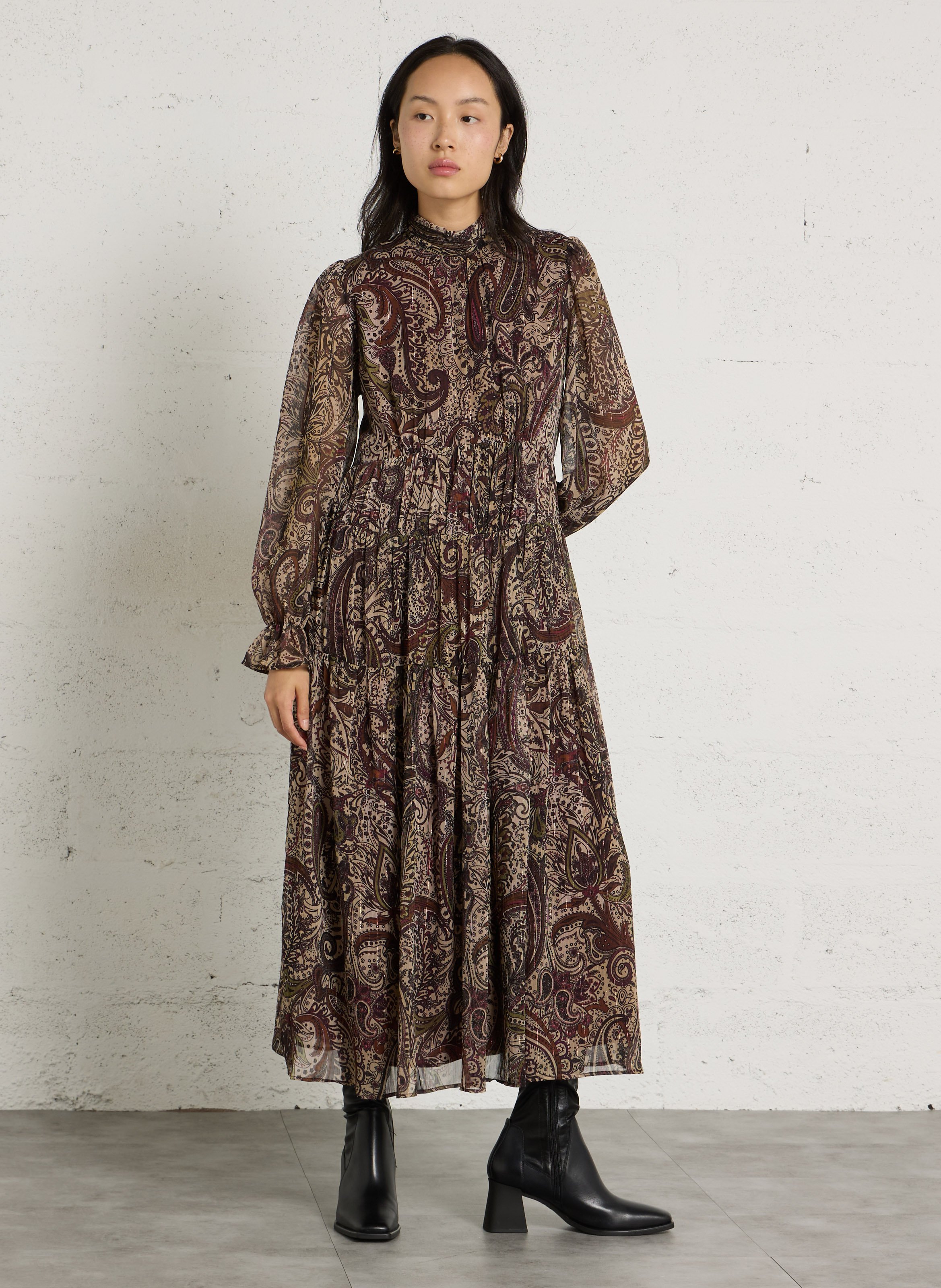 Langes, langes Kleid mit Print SUD EXPRESS Rot