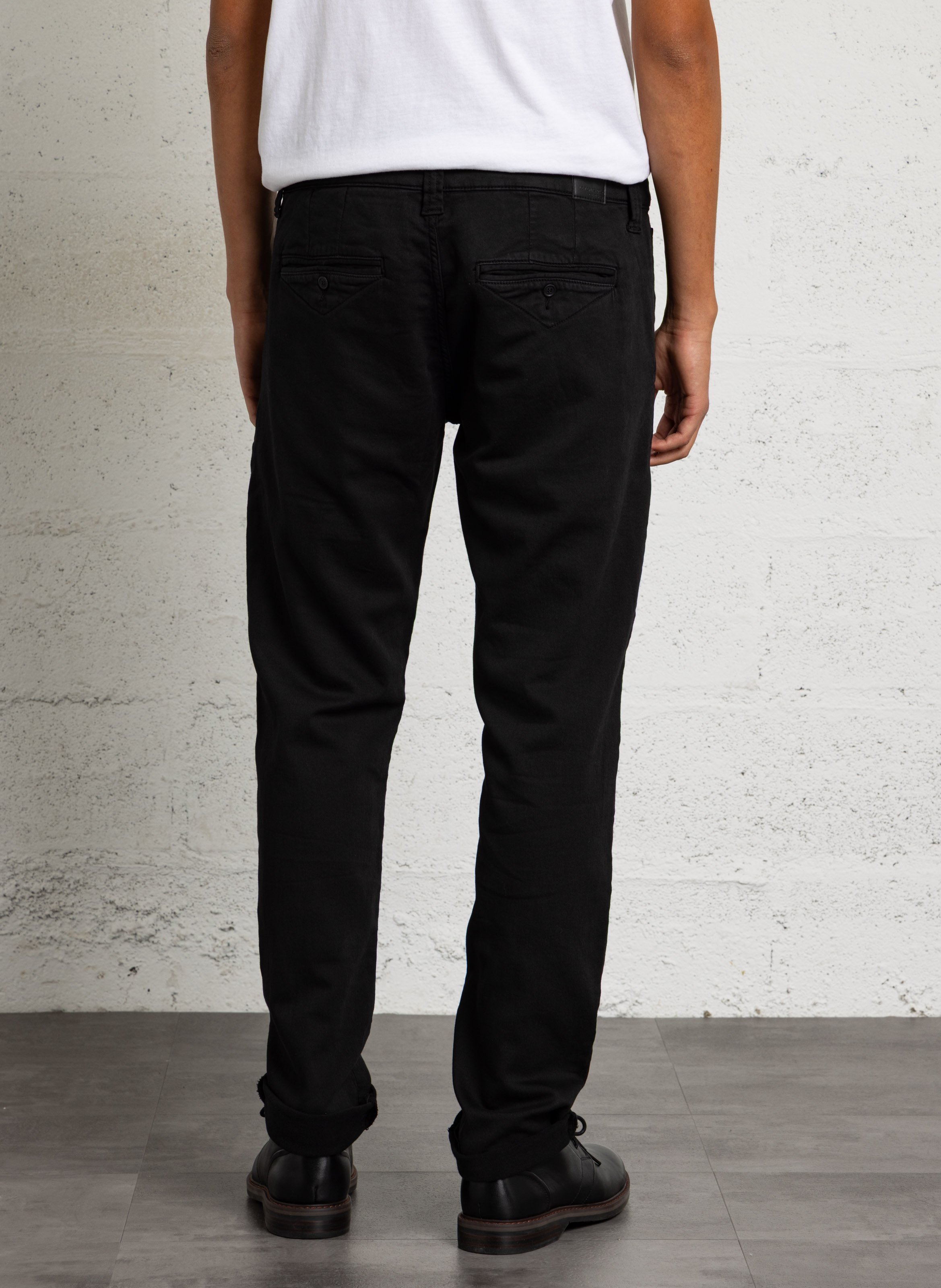 Pantalon slim en coton mélangé LE TEMPS DES CERISES Noir