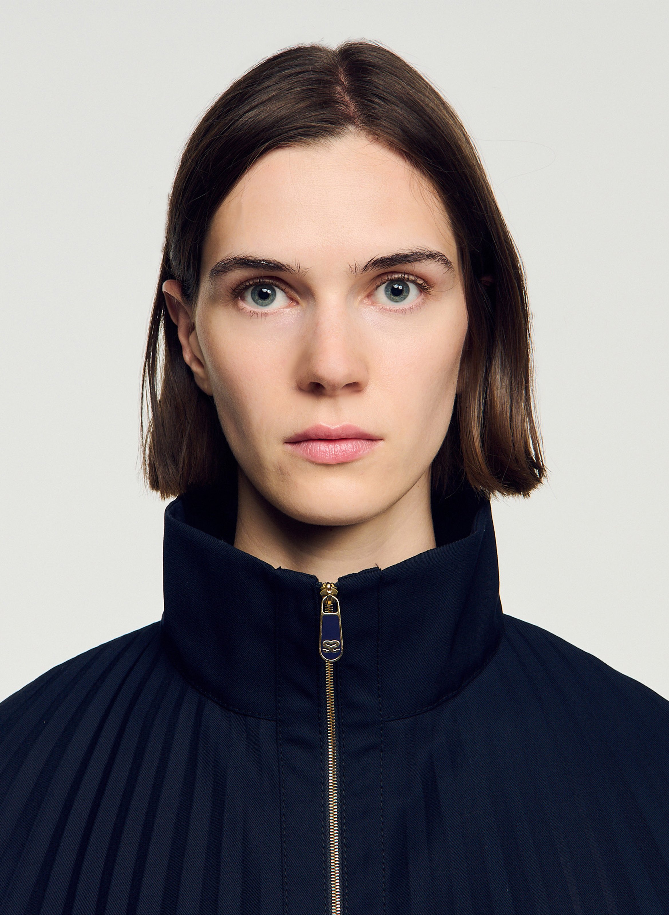 Oversize-Jacke mit Falten SANDRO Blau