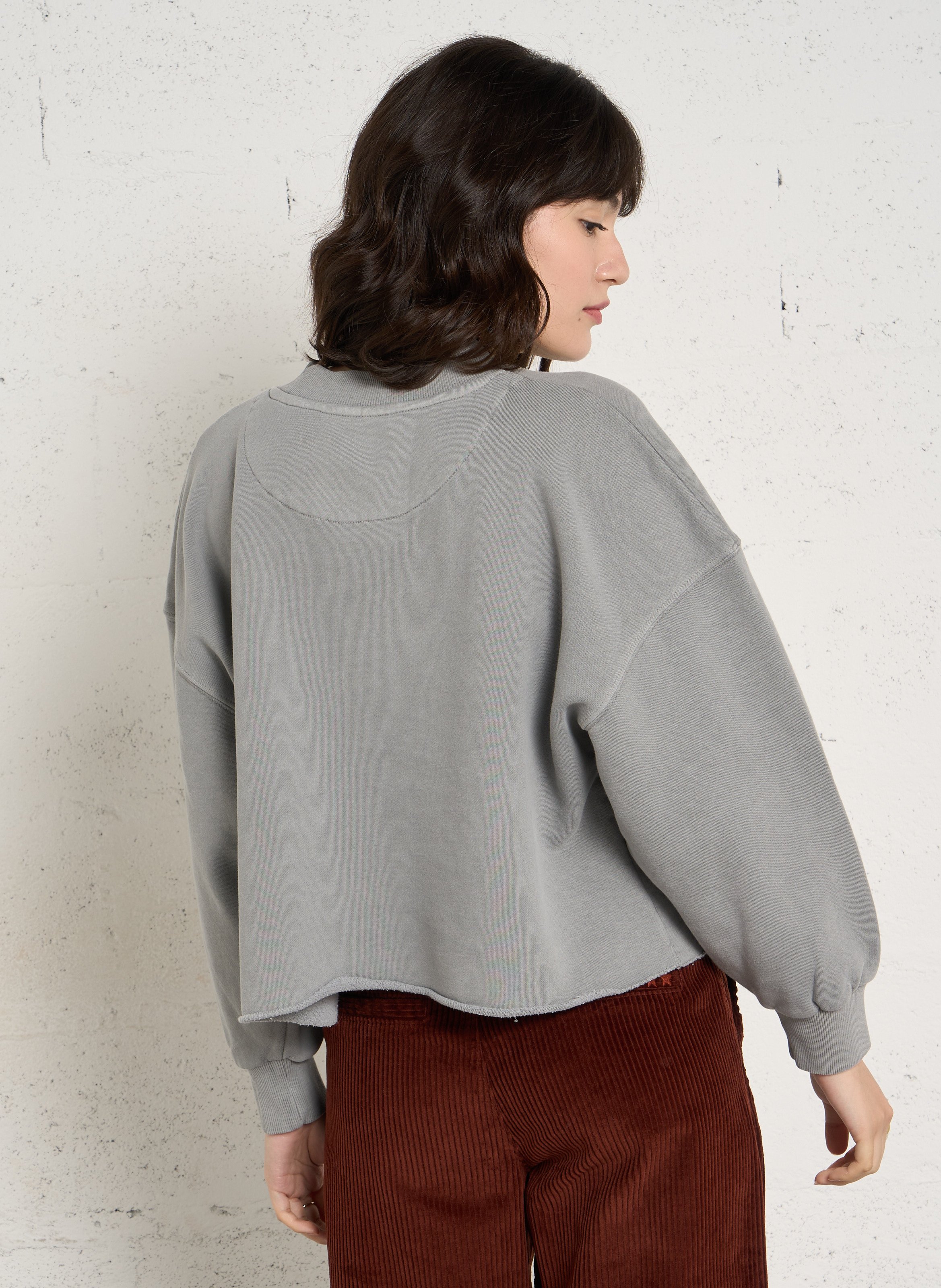 Sweat col rond en coton NEWTONE Gris