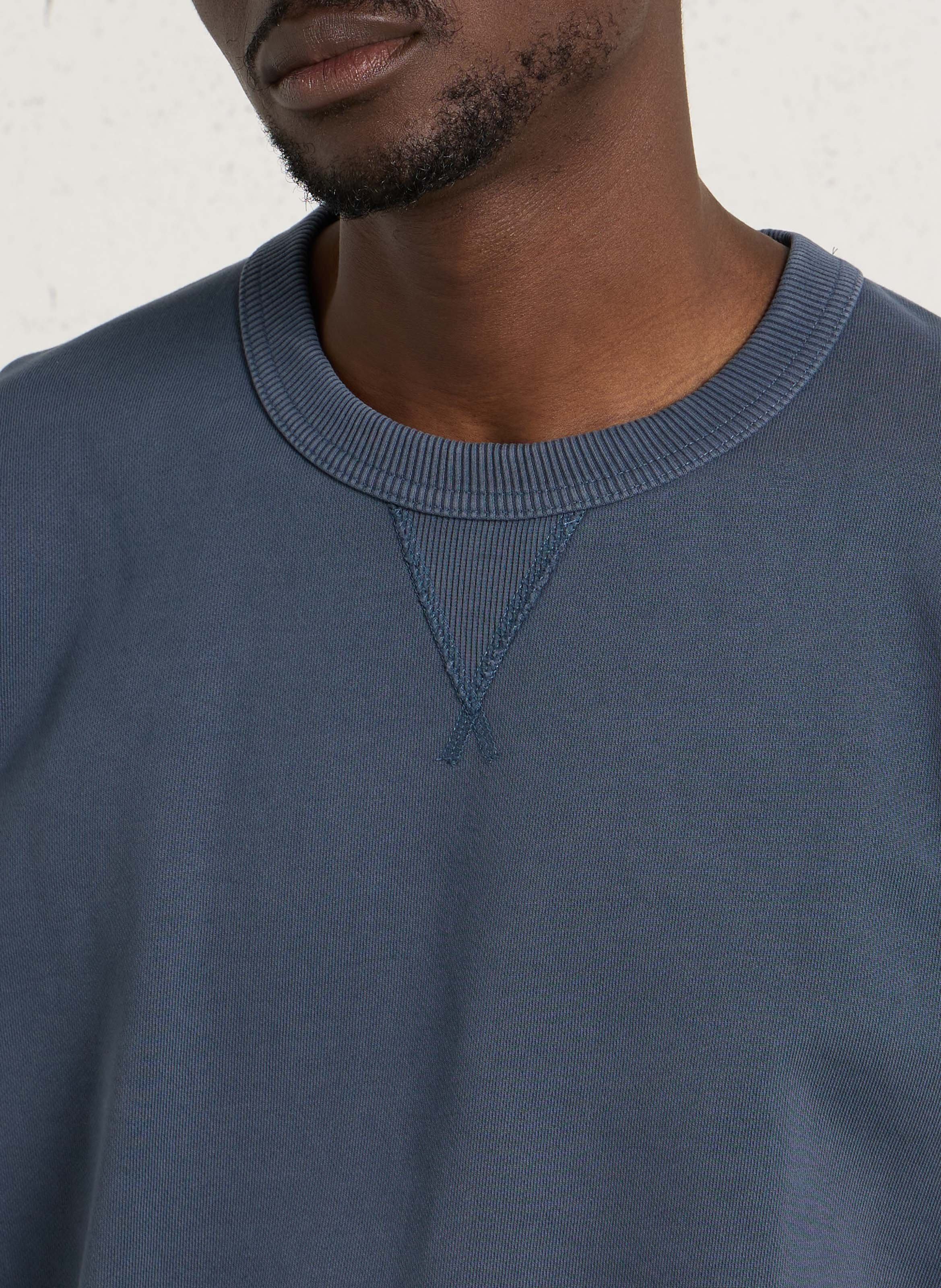 Sweat droit col rond uni PEPE JEANS Bleu