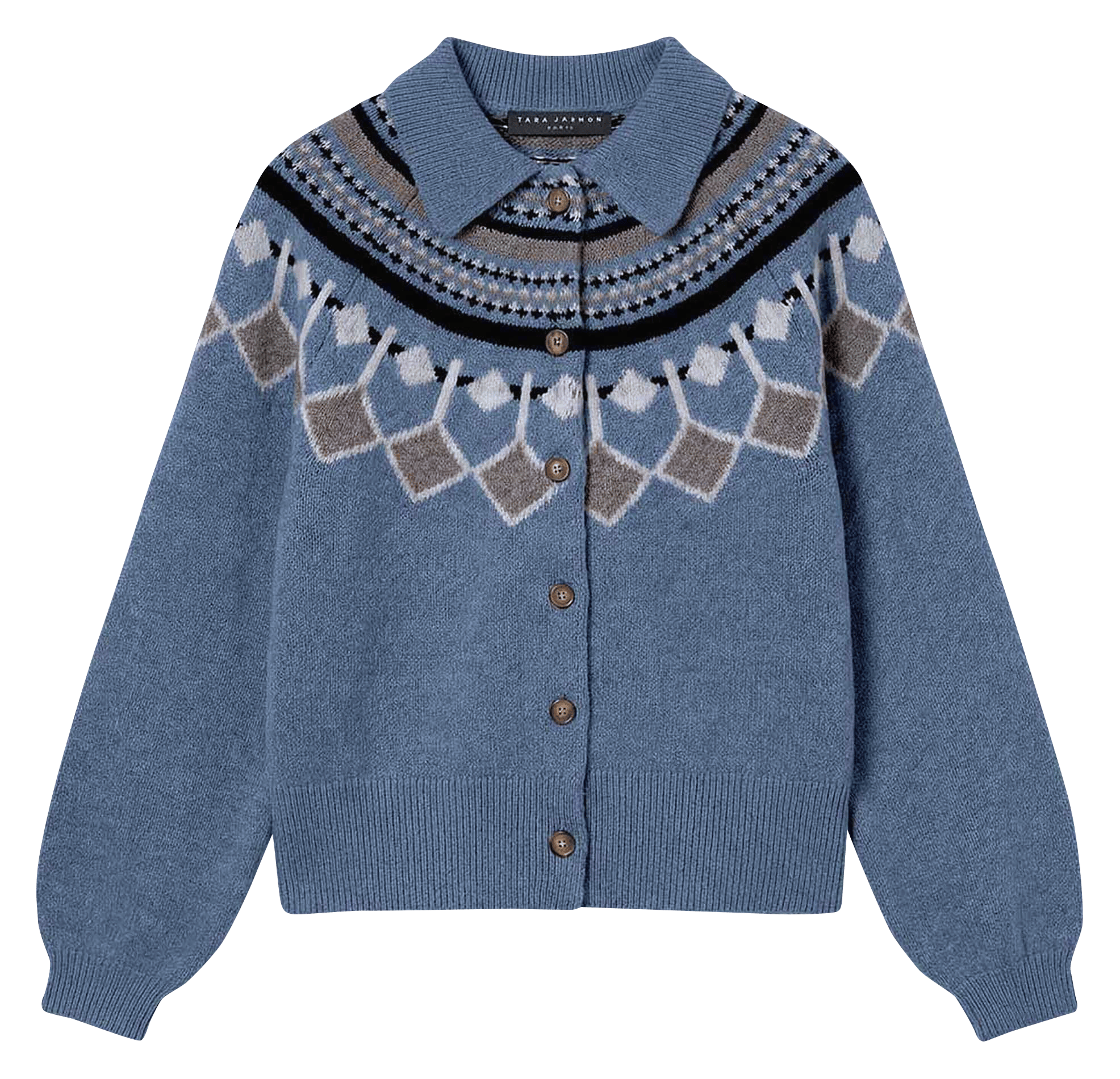 Oversized printed wool cardigan TARA JARMON Blue
