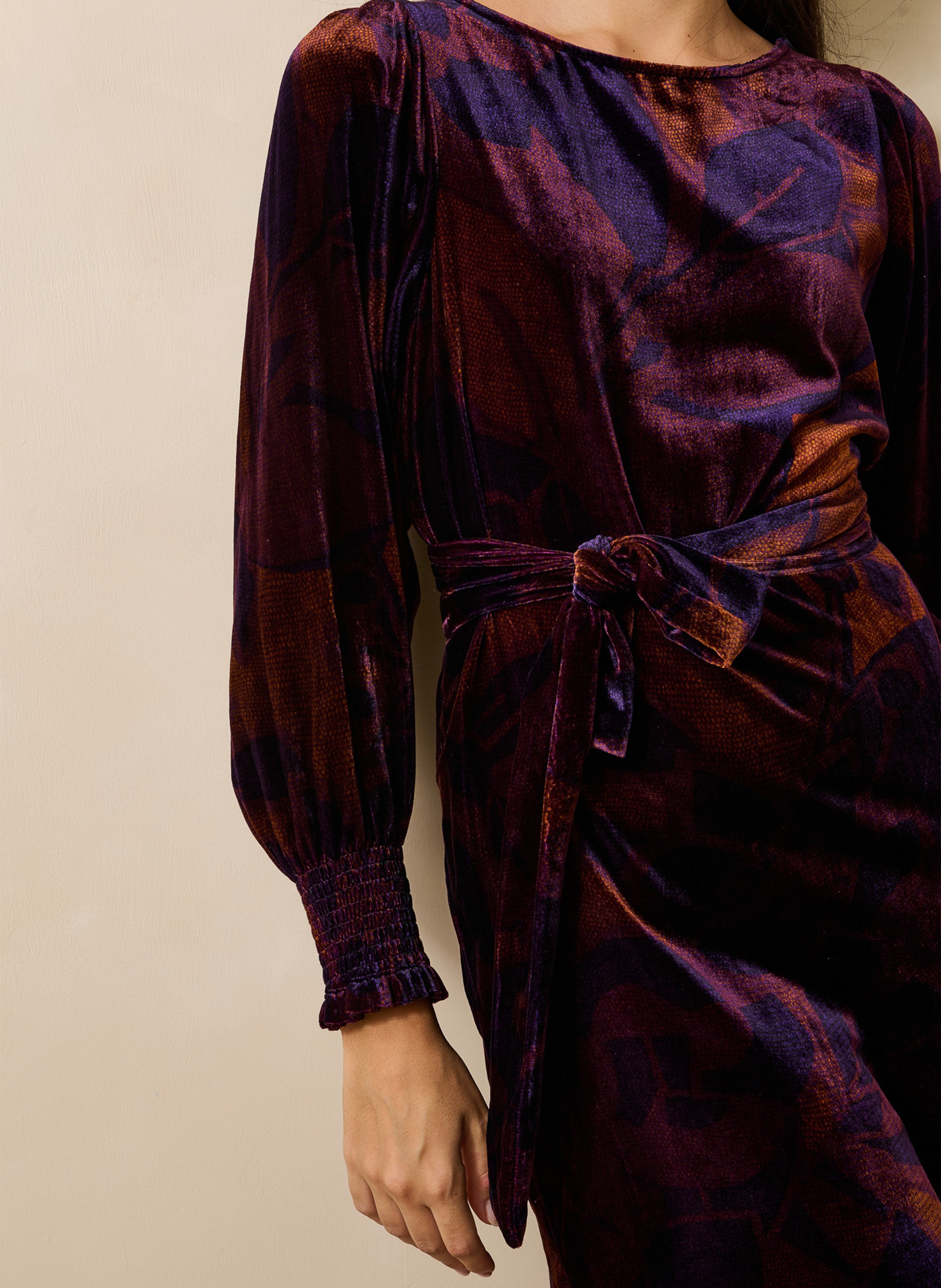 Printed straight dress with round neck LA FEE MARABOUTEE Multicolored
