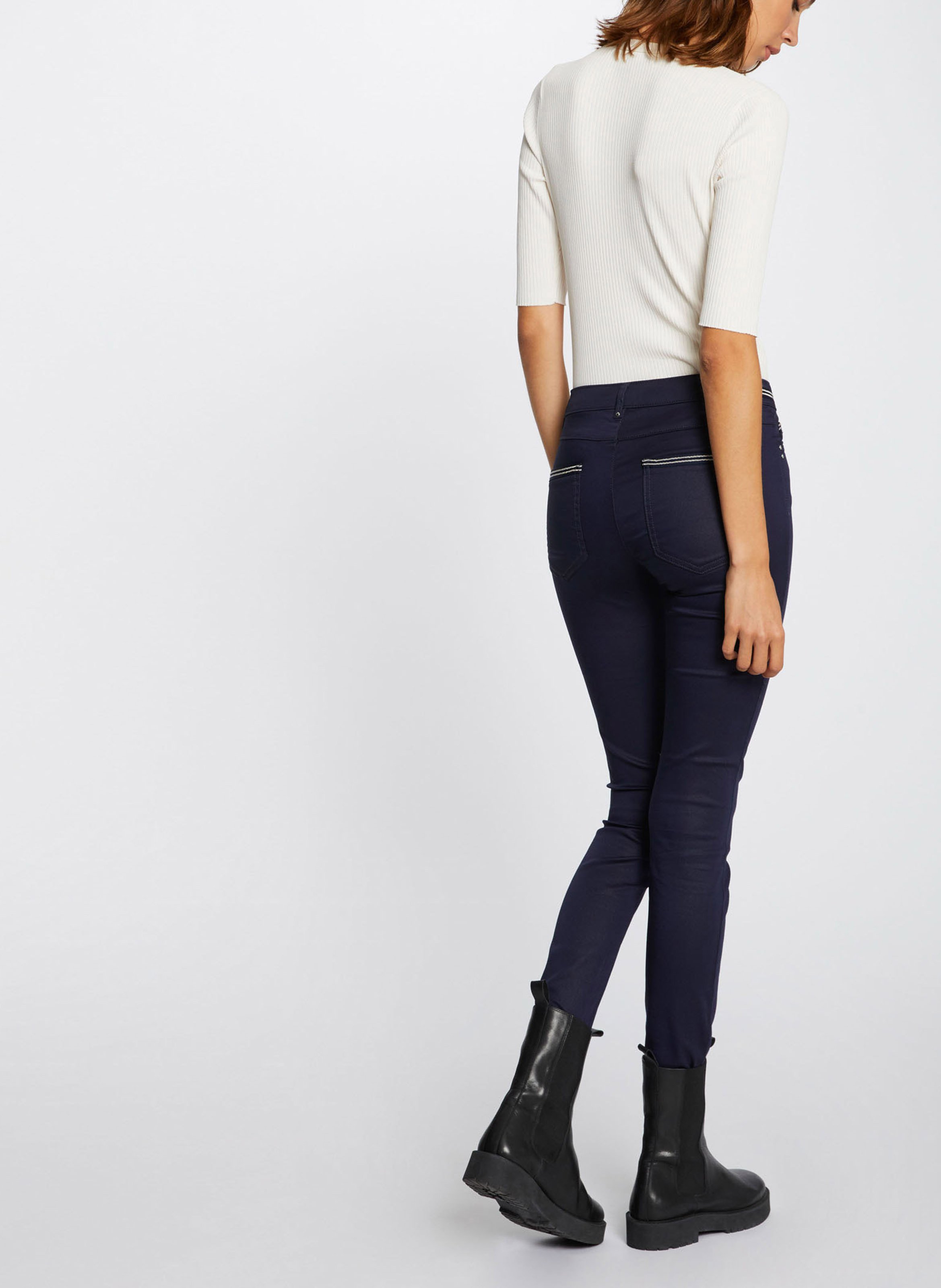 Coated slim-fit pants Blue