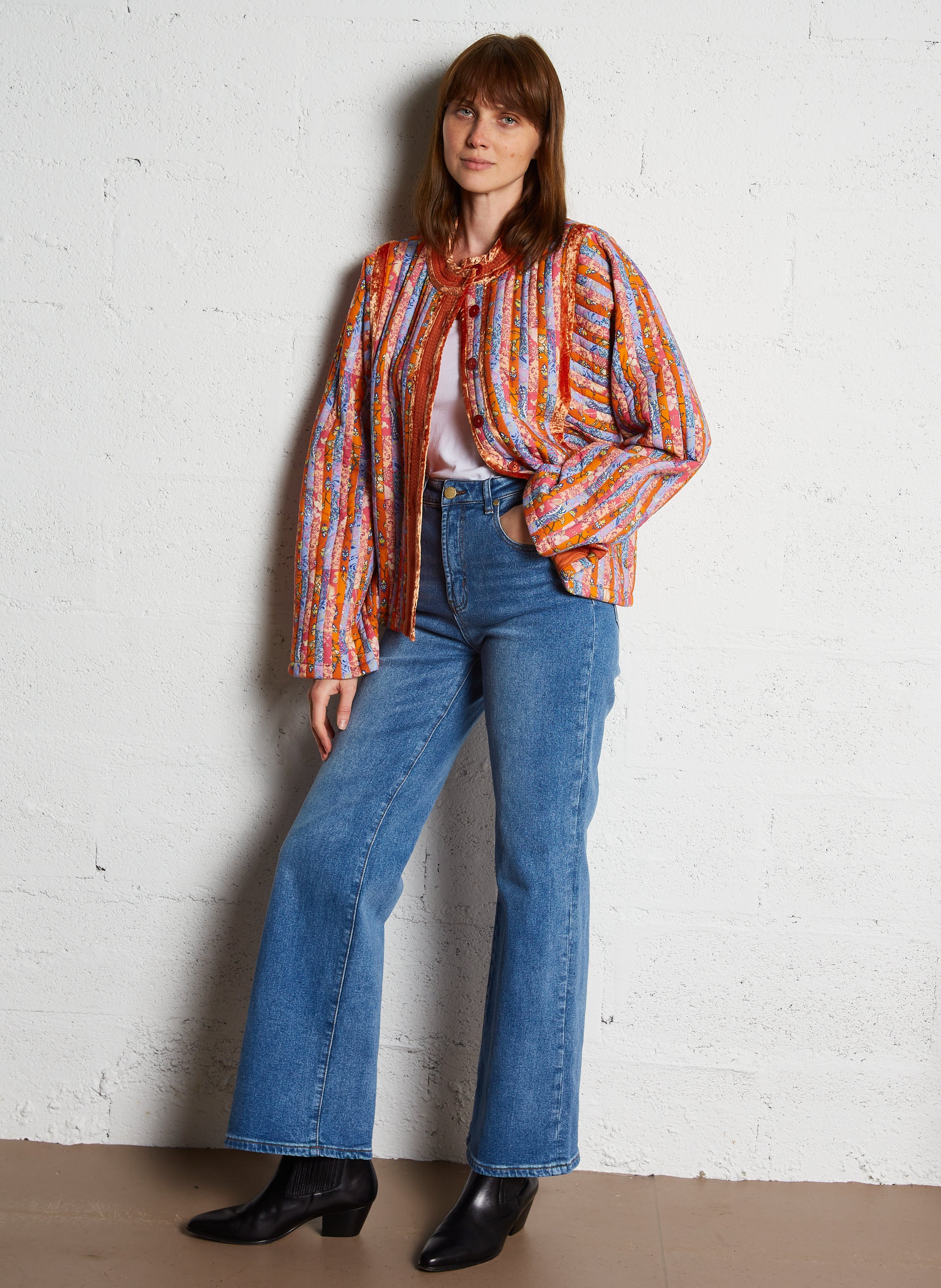 Jean large taille haute en coton mélangé LA PETITE ETOILE Jeans Stone