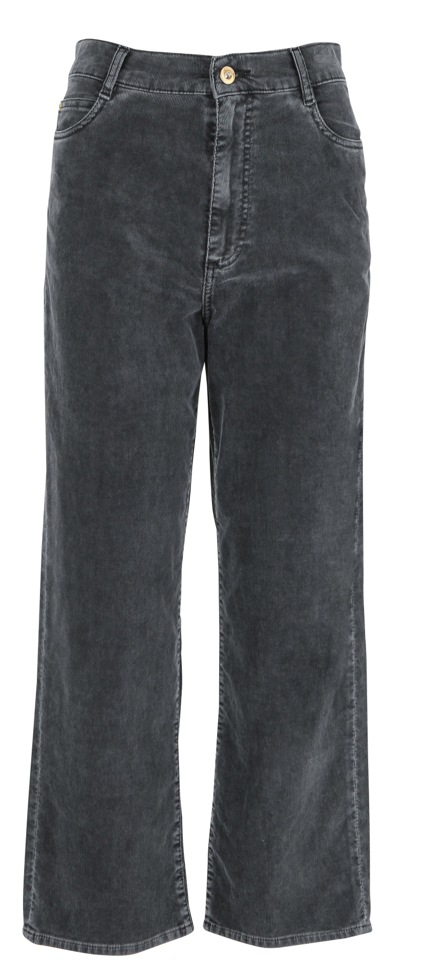 High-waisted straight-leg trousers in blended organic cotton SESSUN Grey