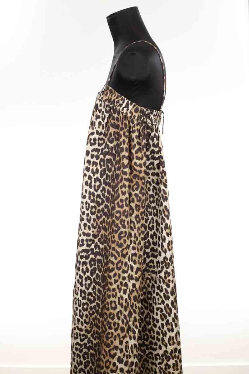 Cotton dress GANNI - Seconde Main Brown