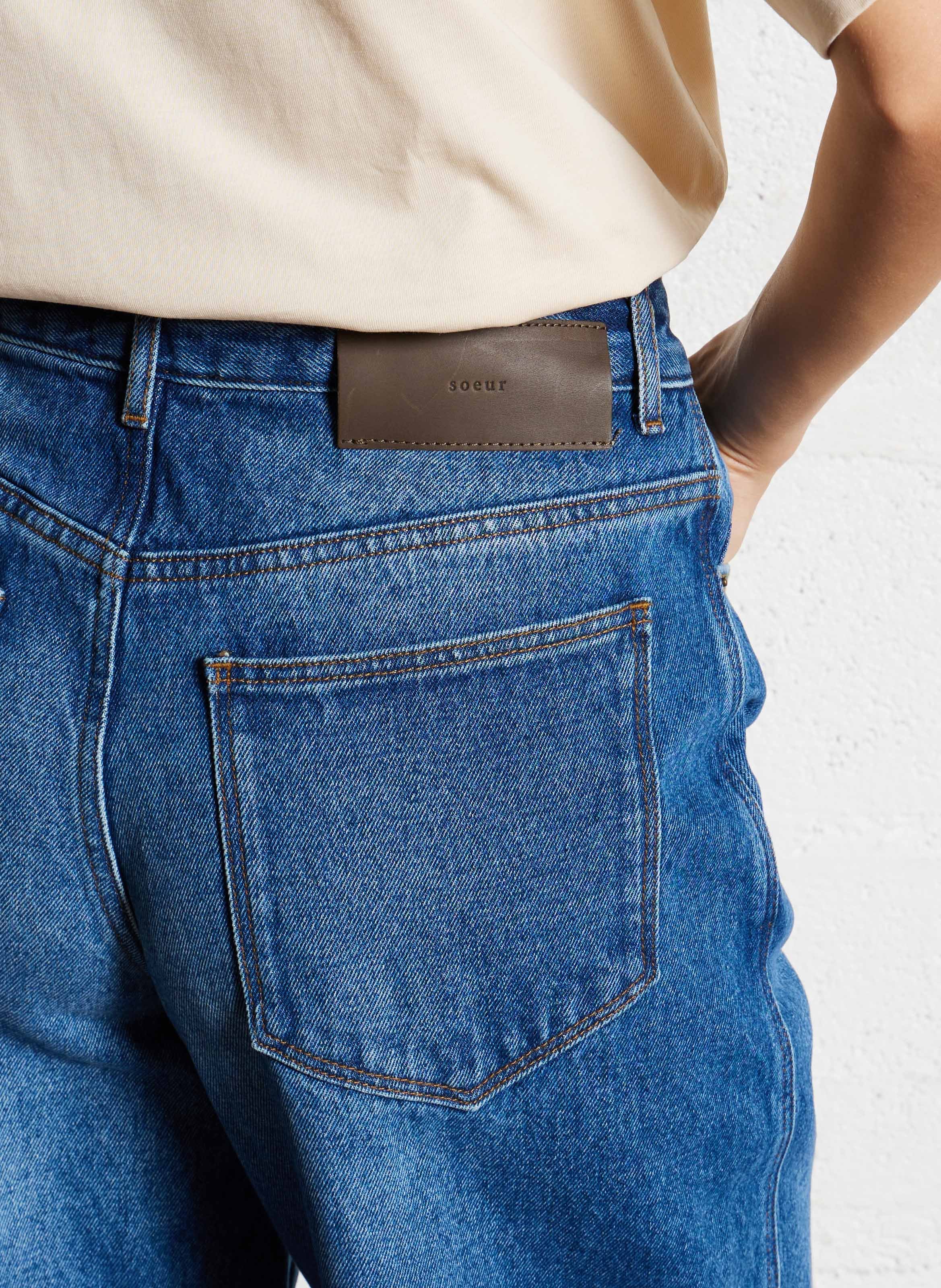 Wide leg cotton jeans SOEUR Blue