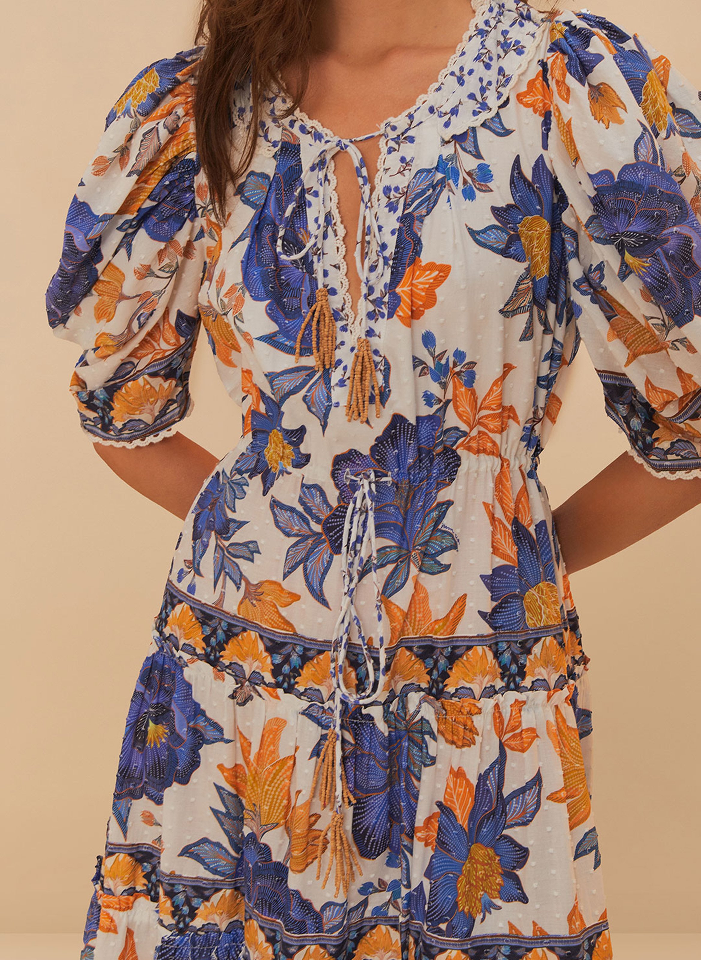 Robe longue brodée à motifs  FARM RIO Multicolore