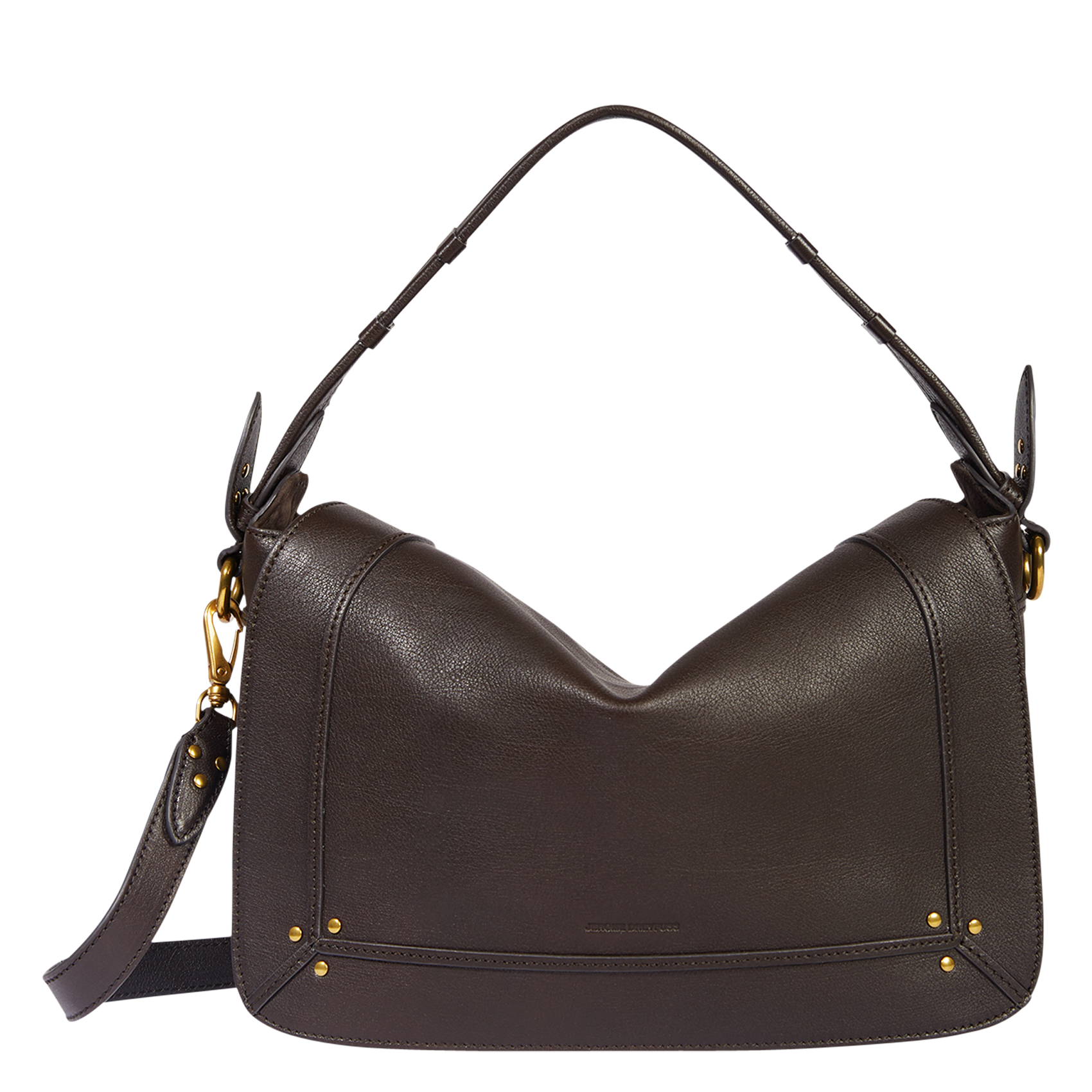 Sac bandoulière à rabat en cuir JEROME DREYFUSS Marron