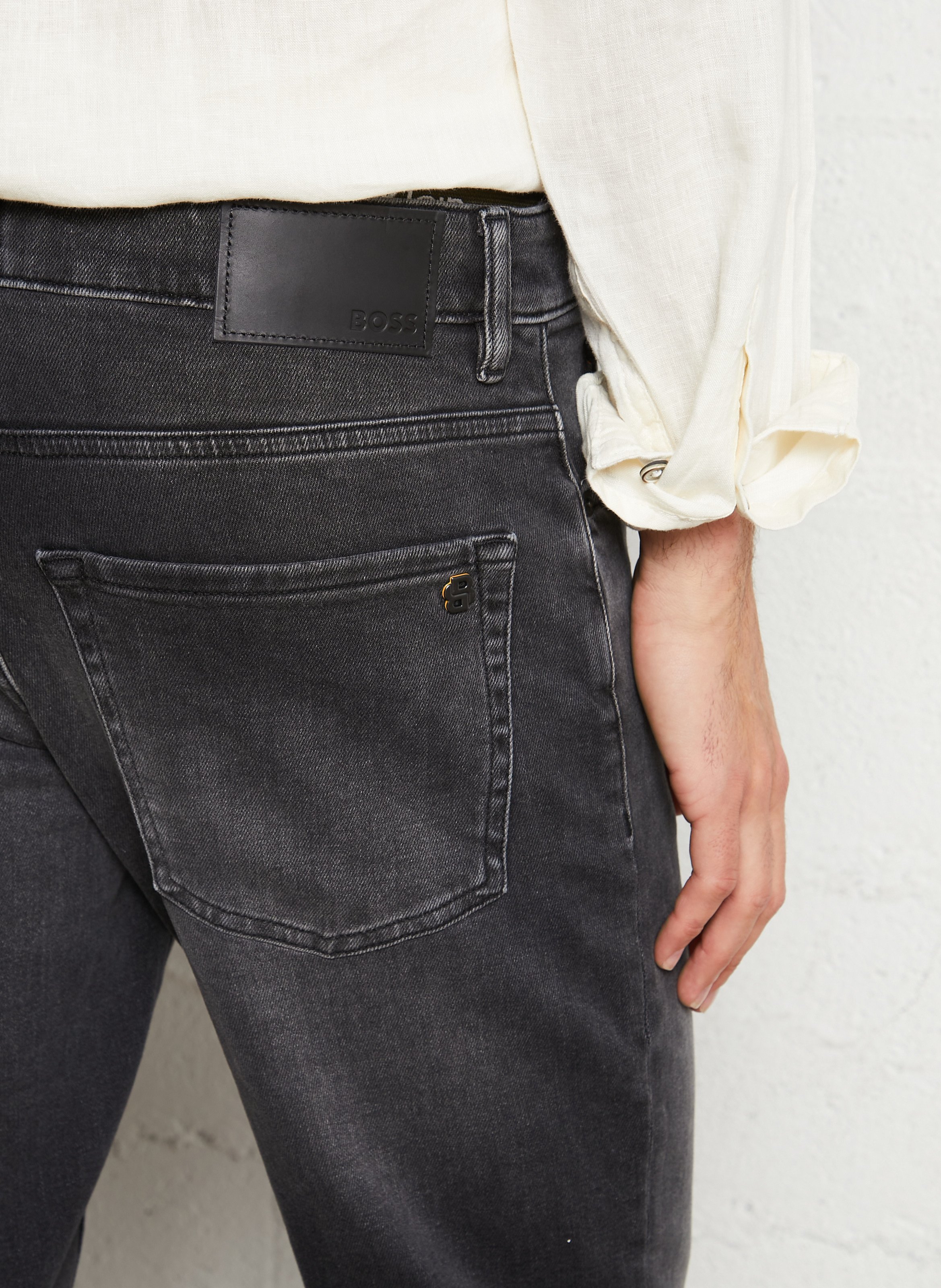 Cotton-blend tapered jeans BOSS Black