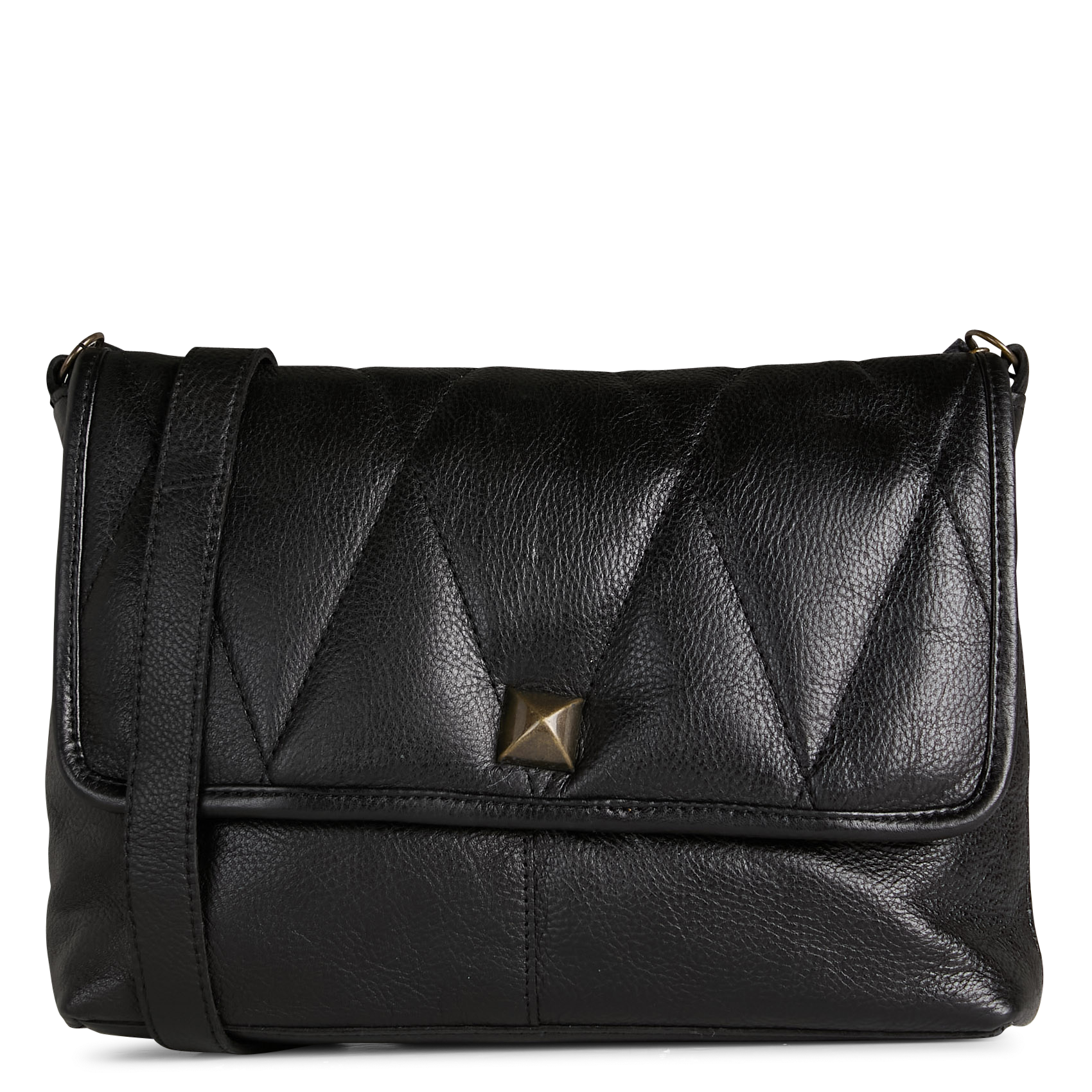 Dori leather shoulder bag PIECES Black