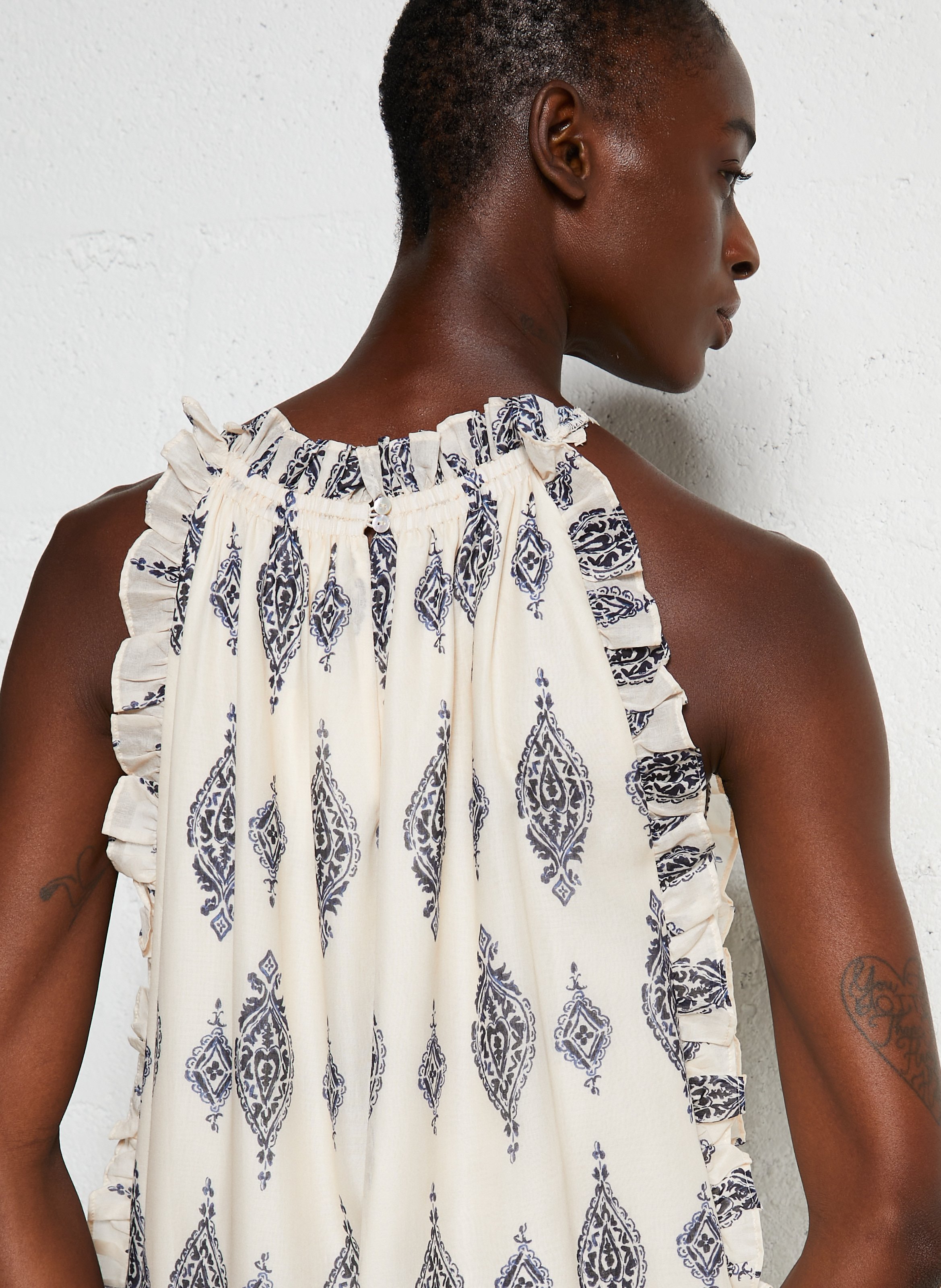 Loose-fit printed midi dress MAISON 123 Blue