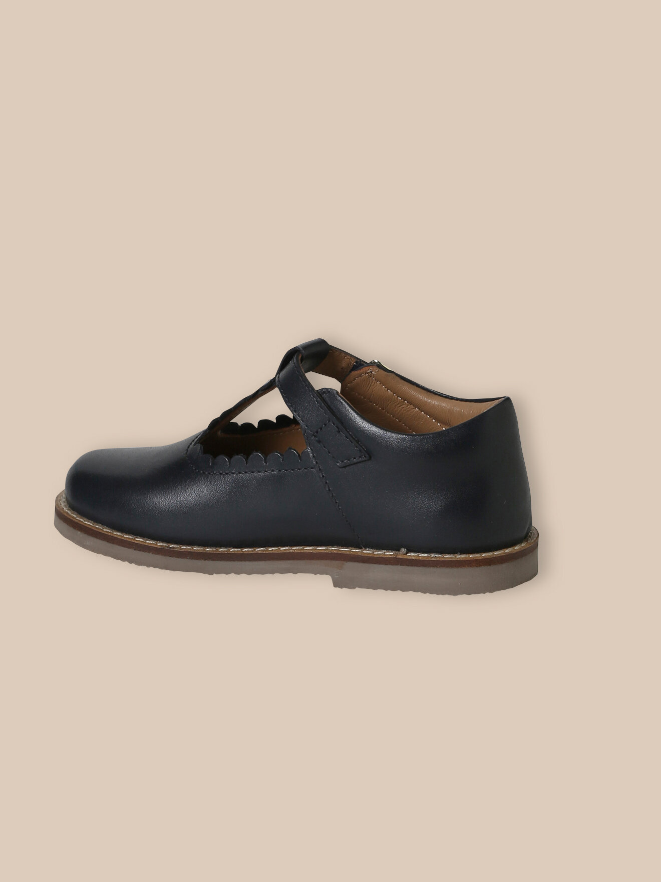 Baya goatskin suede T-bar shoes CYRILLUS Blue