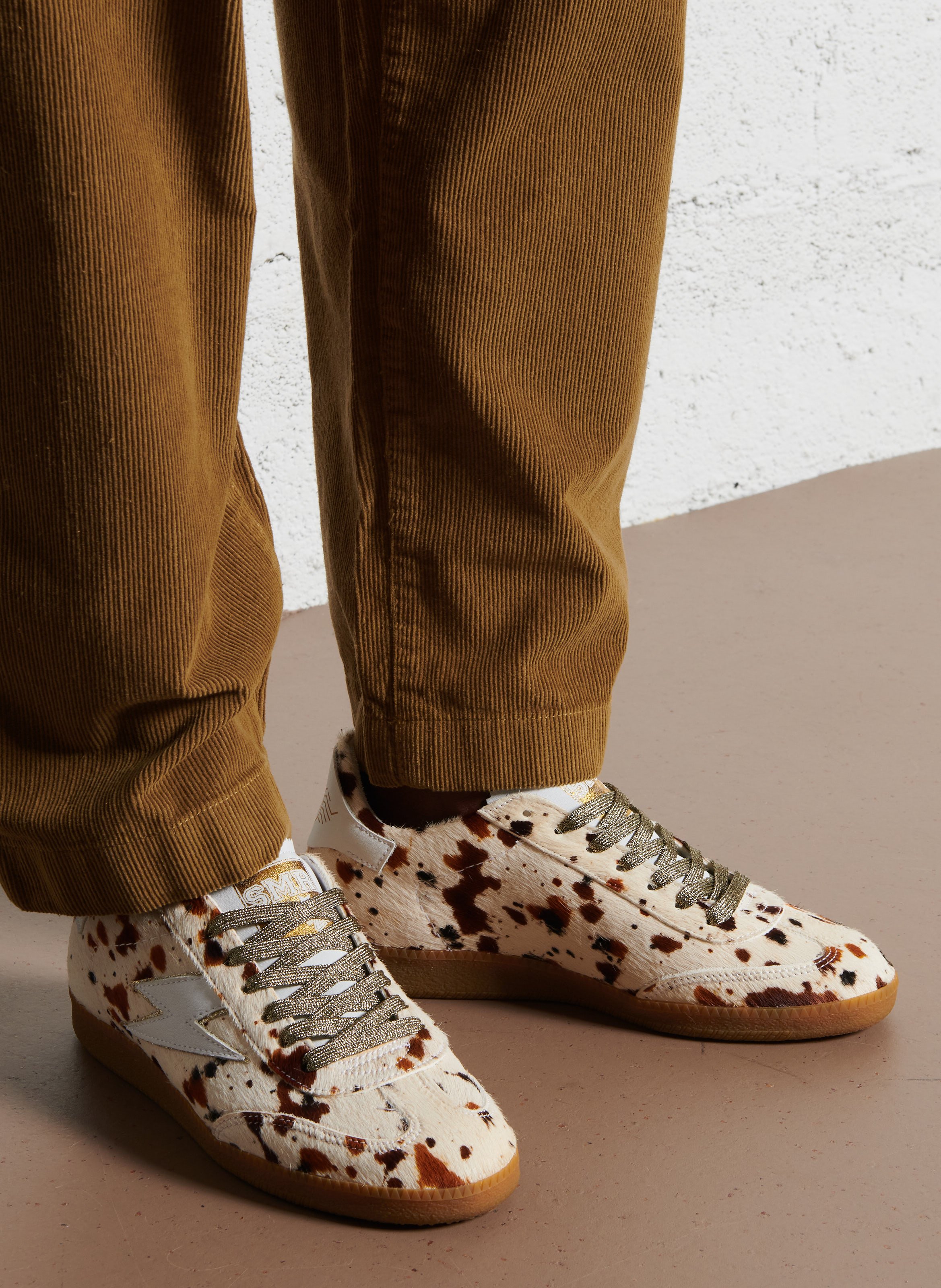 Baskets basses à motifs en cuir mélangé SEMERDJIAN - SMR Blanc