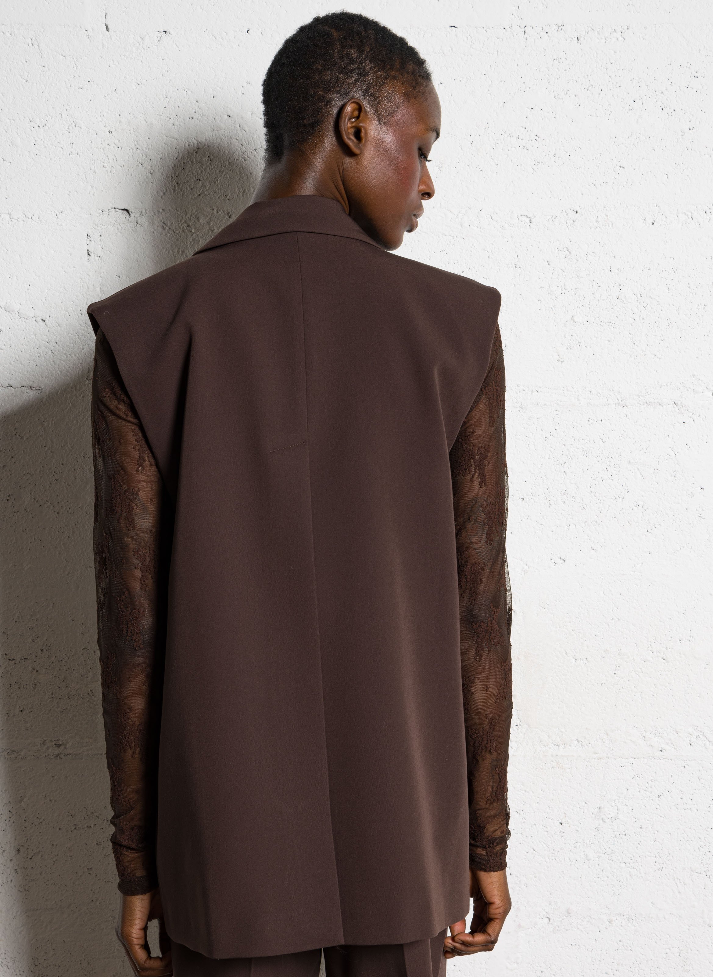 Cardigan with tailored collar IMPERIAL Brown