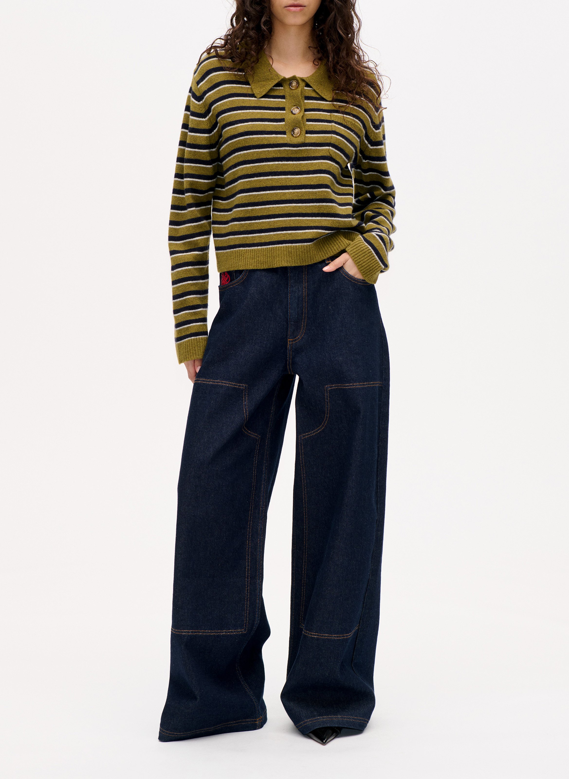 Jean large taille haute en coton bio mélangé BAUM UND PFERDGARTEN Bleu