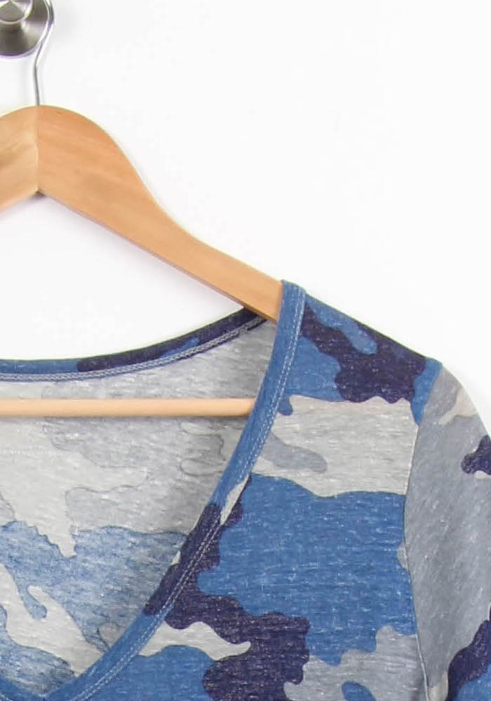 Tommy Badge T-shirt MAJESTIC FILATURES - SECONDE MAIN Blue