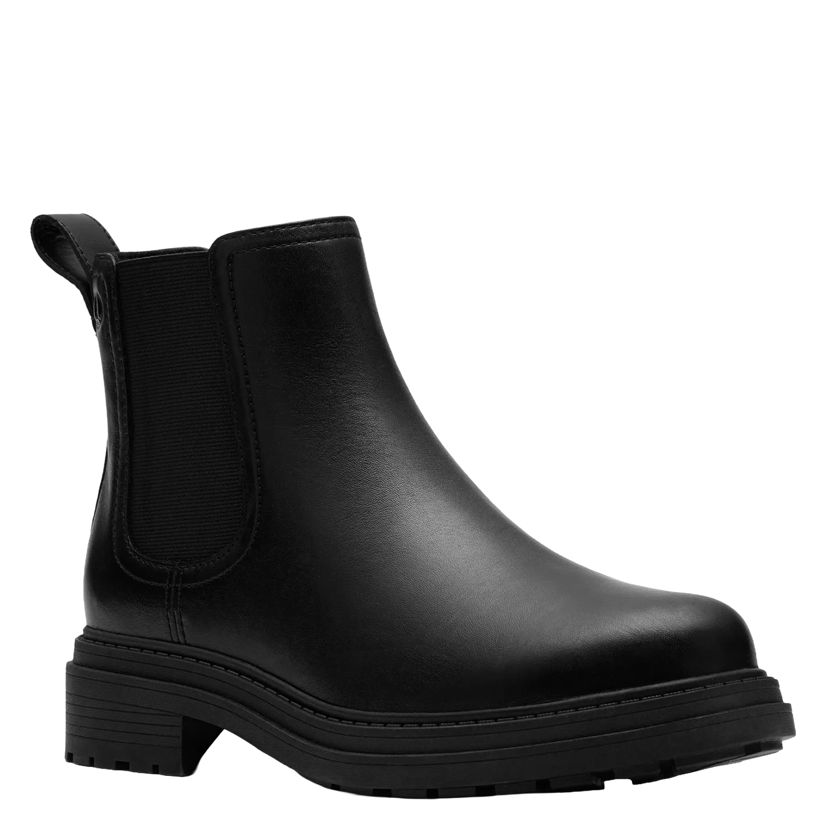 Effen leren enkellaarzen met textuur CLARKS Zwart