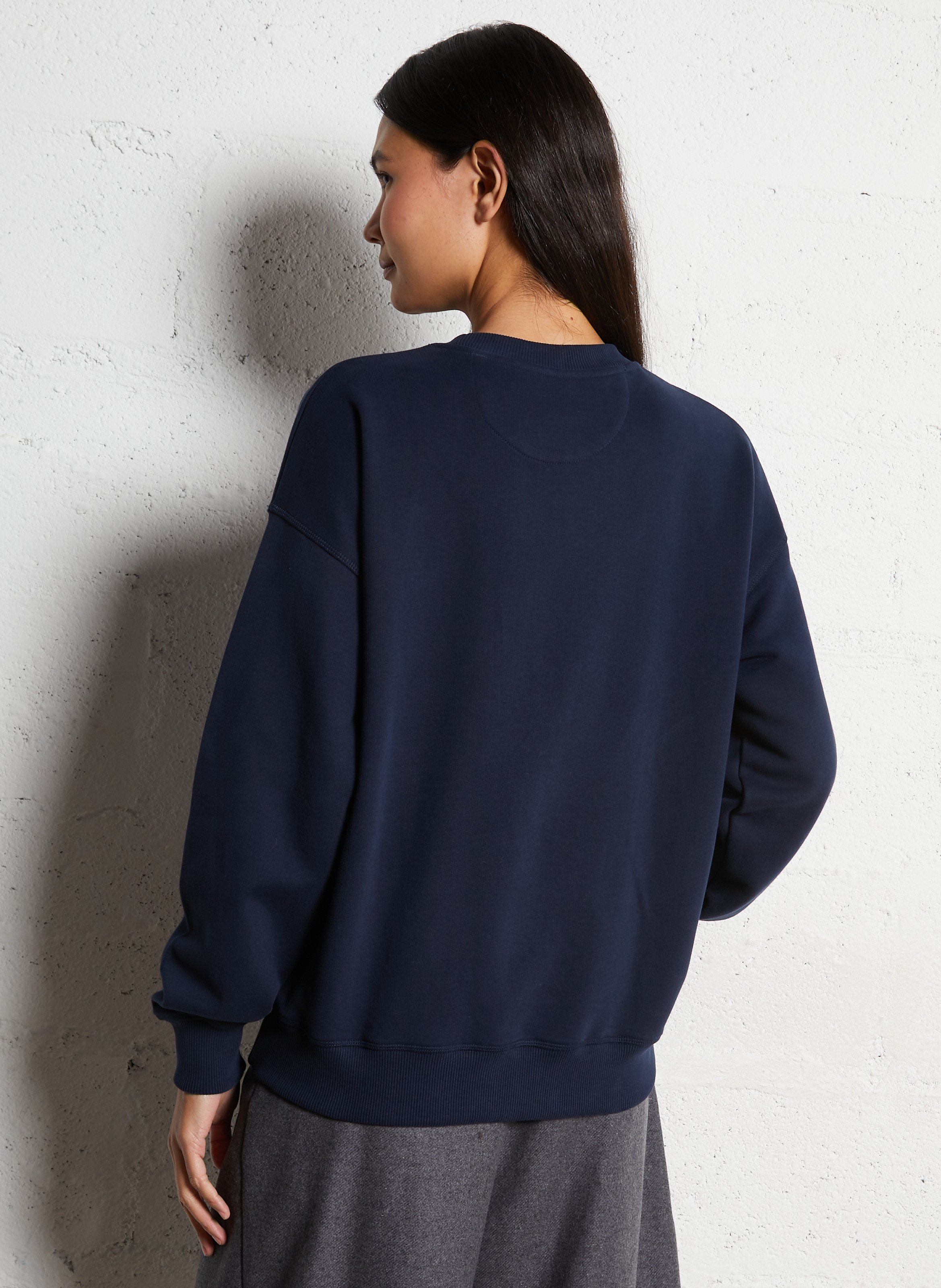 Rechte, katoenen sweater met ronde hals THE NEW SOCIETY Blauw