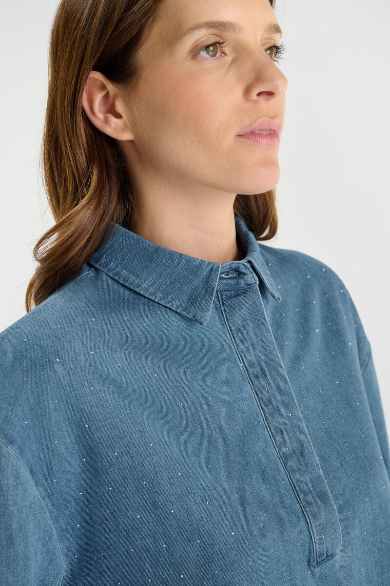 Denim top LE TEMPS DES CERISES Blue