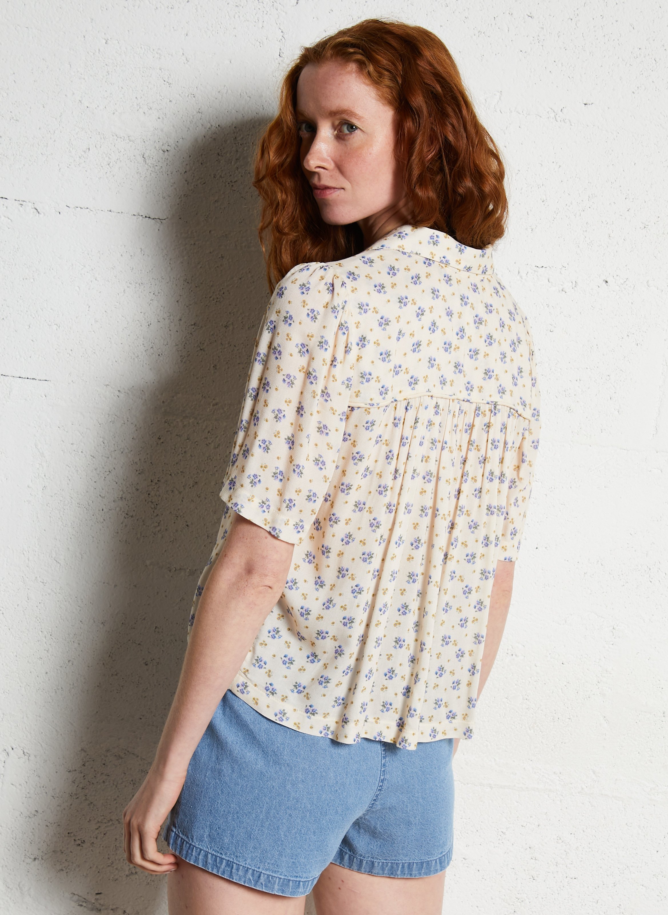 Overhemd met bedrukte revers EMILE ET IDA Blauw