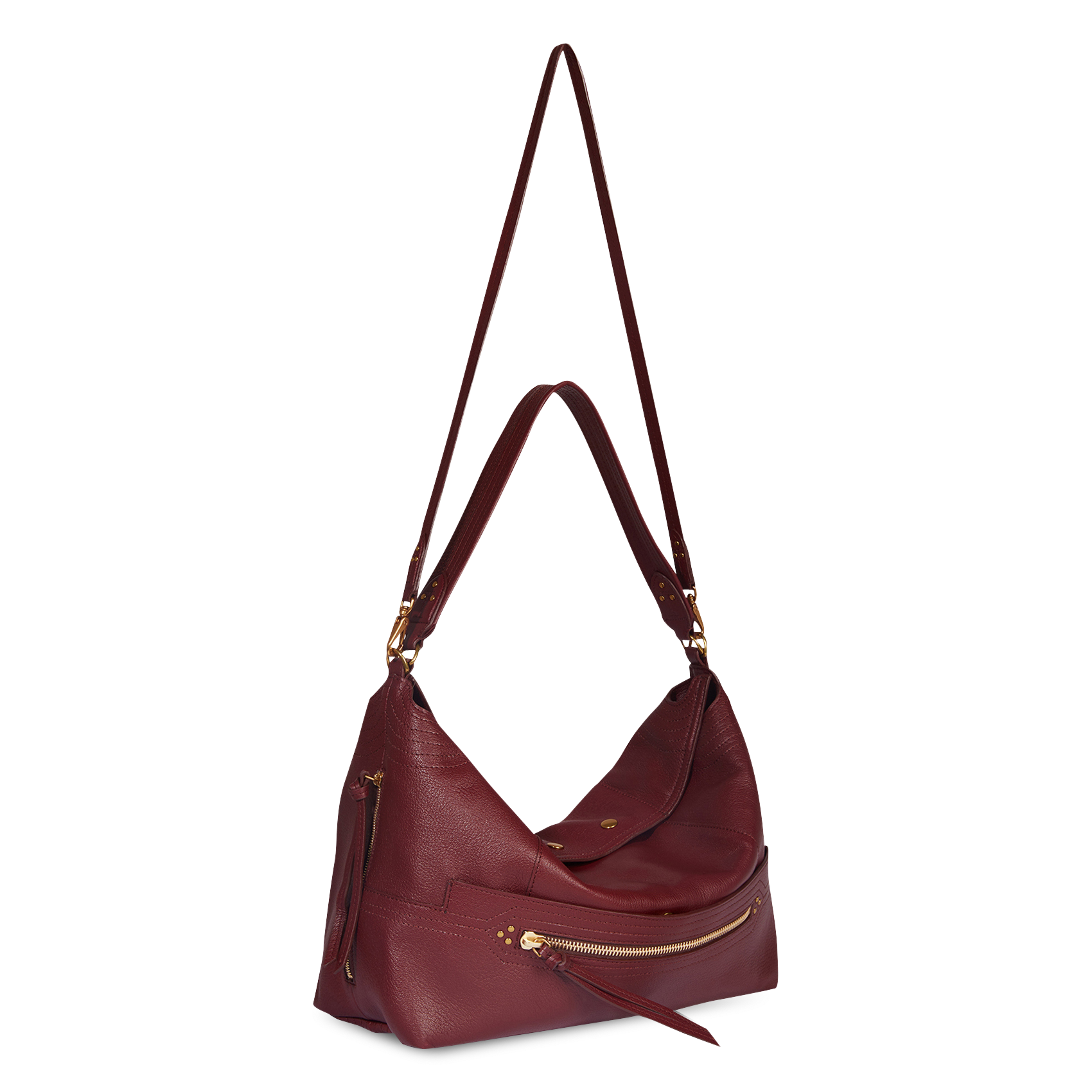 Bobi leather baguette bag  Red