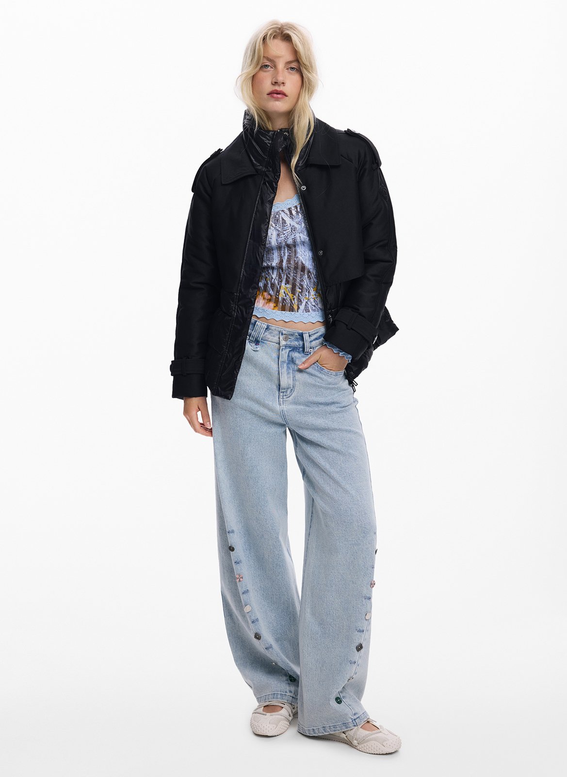 Veste matelassée à ceinture  DESIGUAL Marron