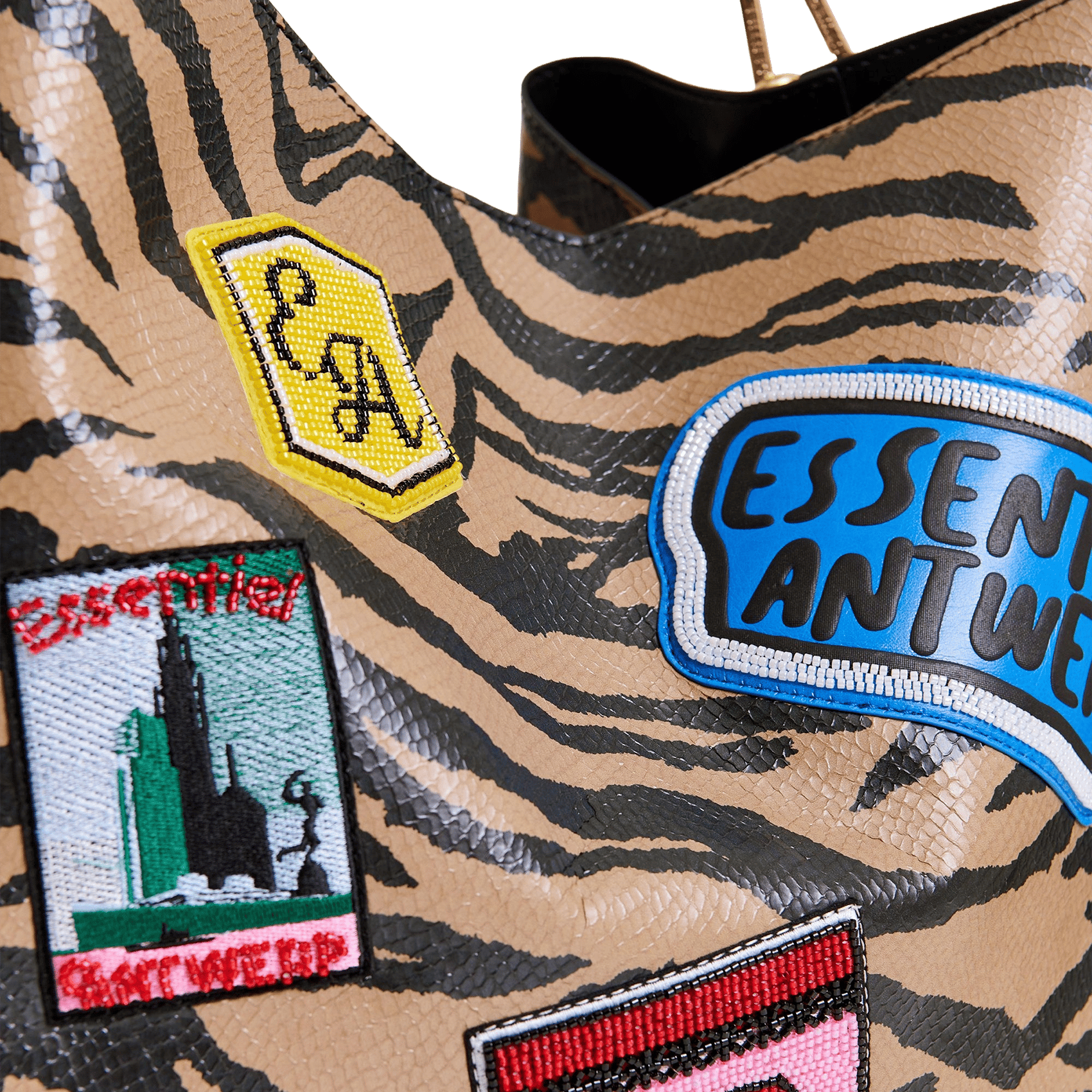 Printed tote bag ESSENTIEL ANTWERP Brown