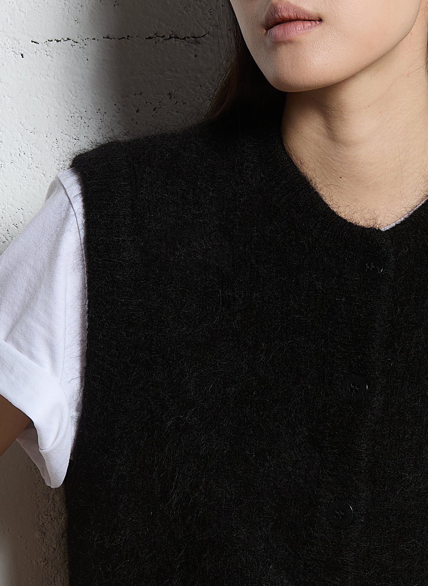 Straight mohair-blend cardigan MAISON 123 Black