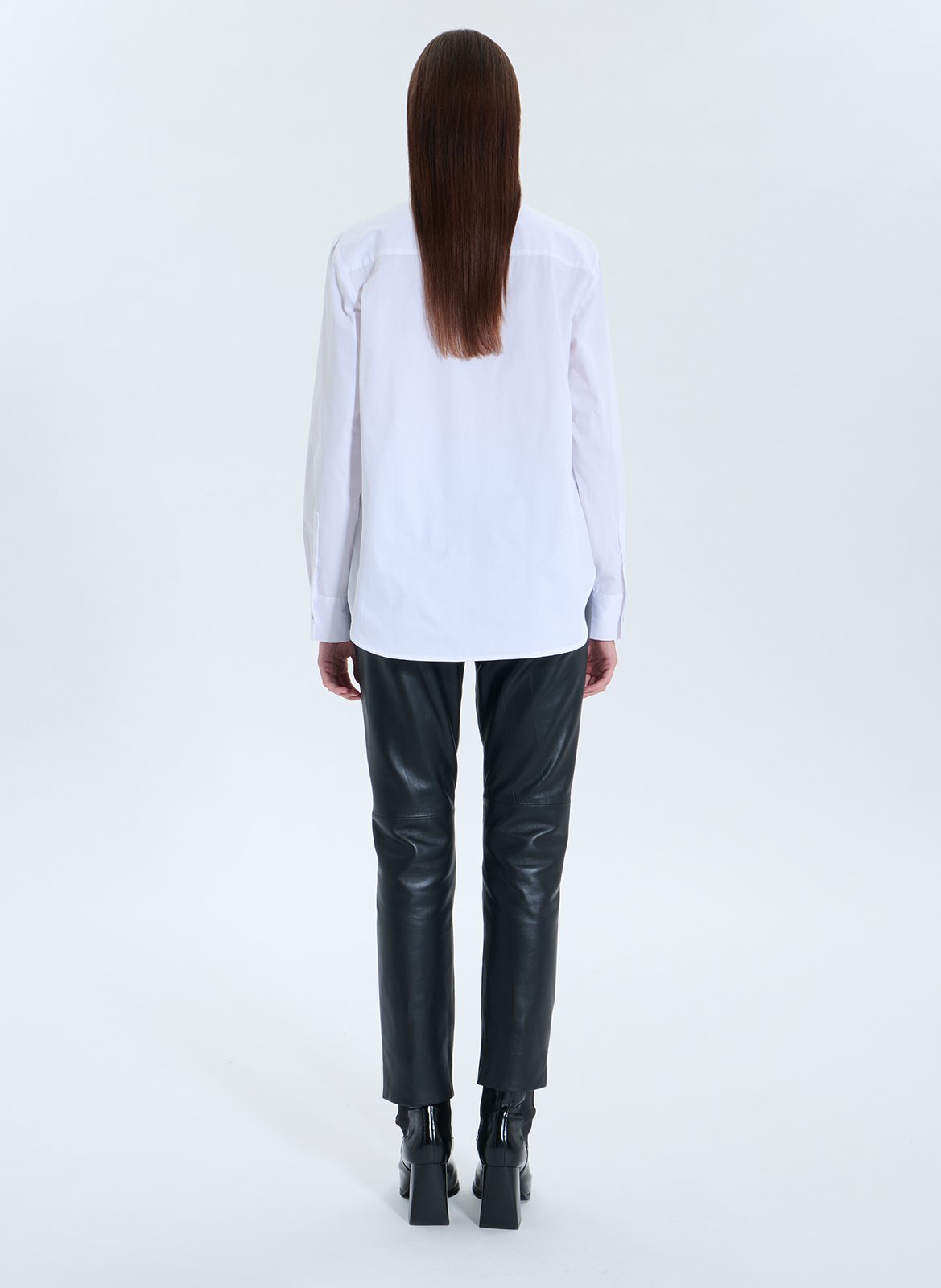 Chemise col classique manches contrastantes en coton ZAPA White