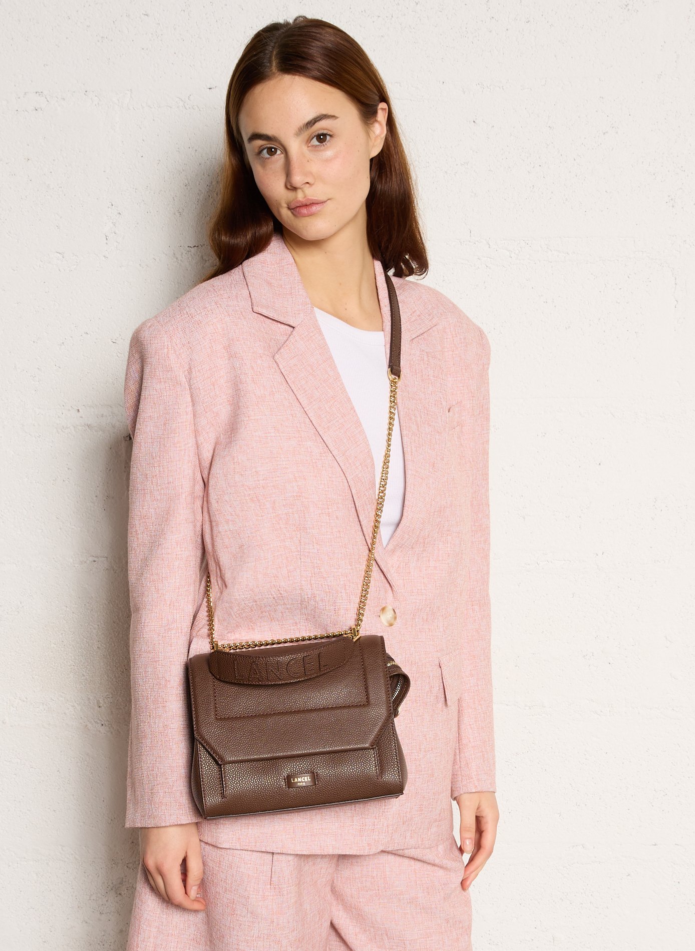 Leren schoudertas model Pia Grand LANCEL Bruin