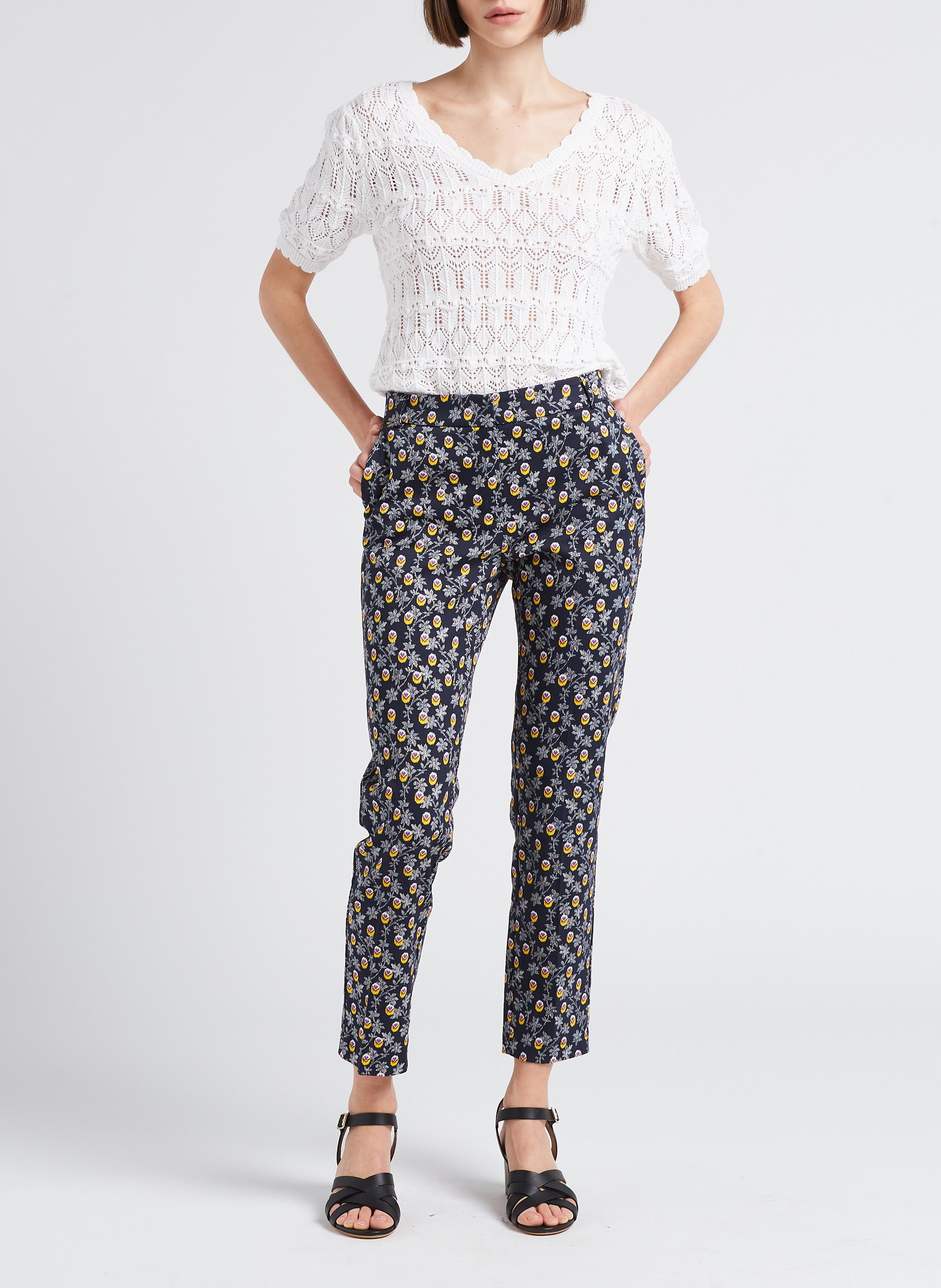 Slimfit-Hose aus Baumwoll-Mix mit Print LA PETITE FRANCAISE Blau