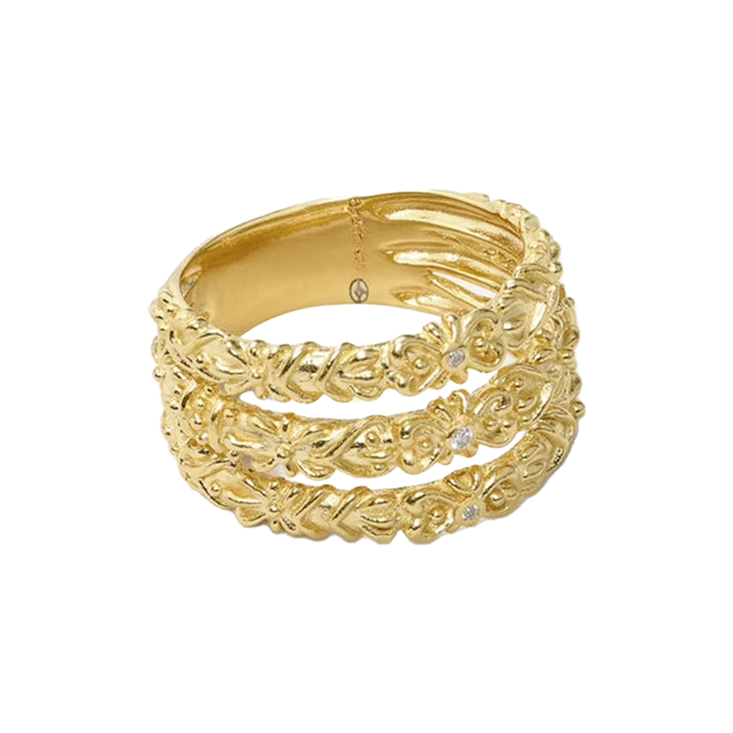 Bague anneau zircon BA&SH Doré