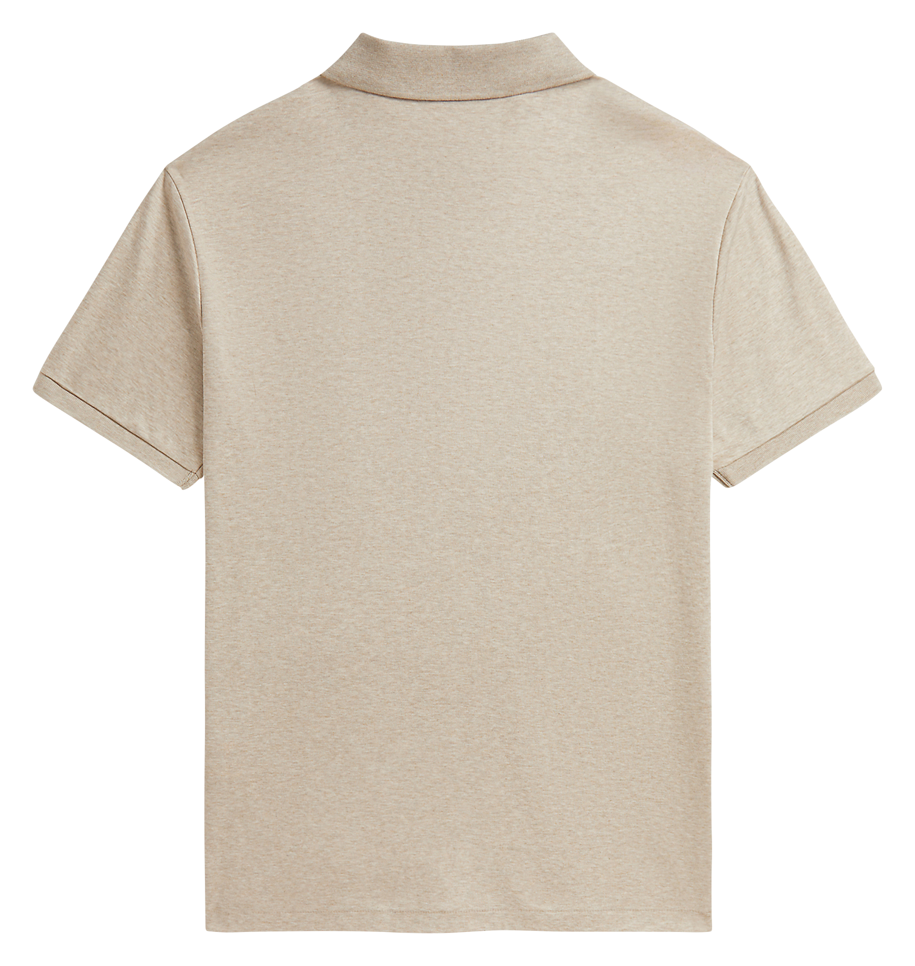 Getailleerde katoenen polo met korte mouwen Beige