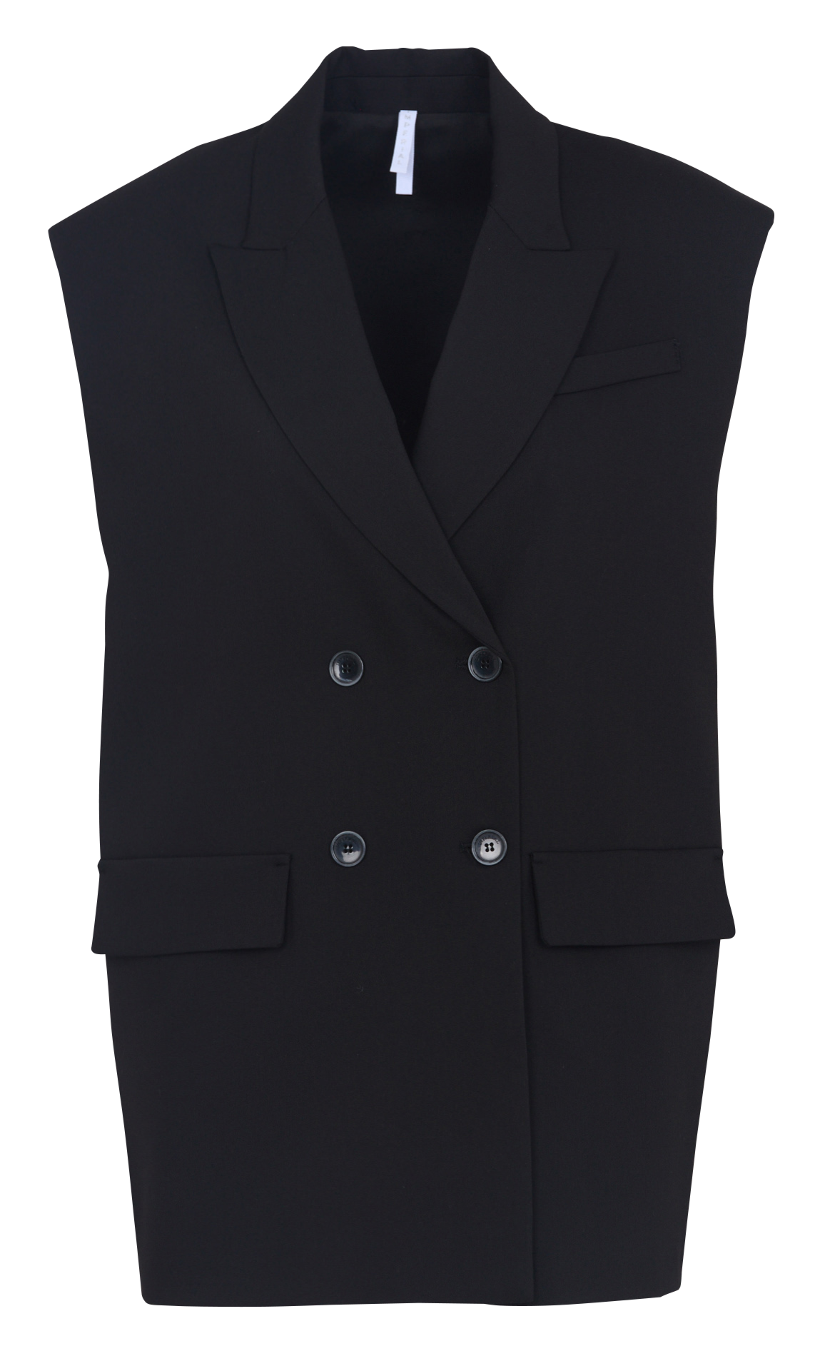 Sleeveless Solid Color Blazer IMPERIAL Black