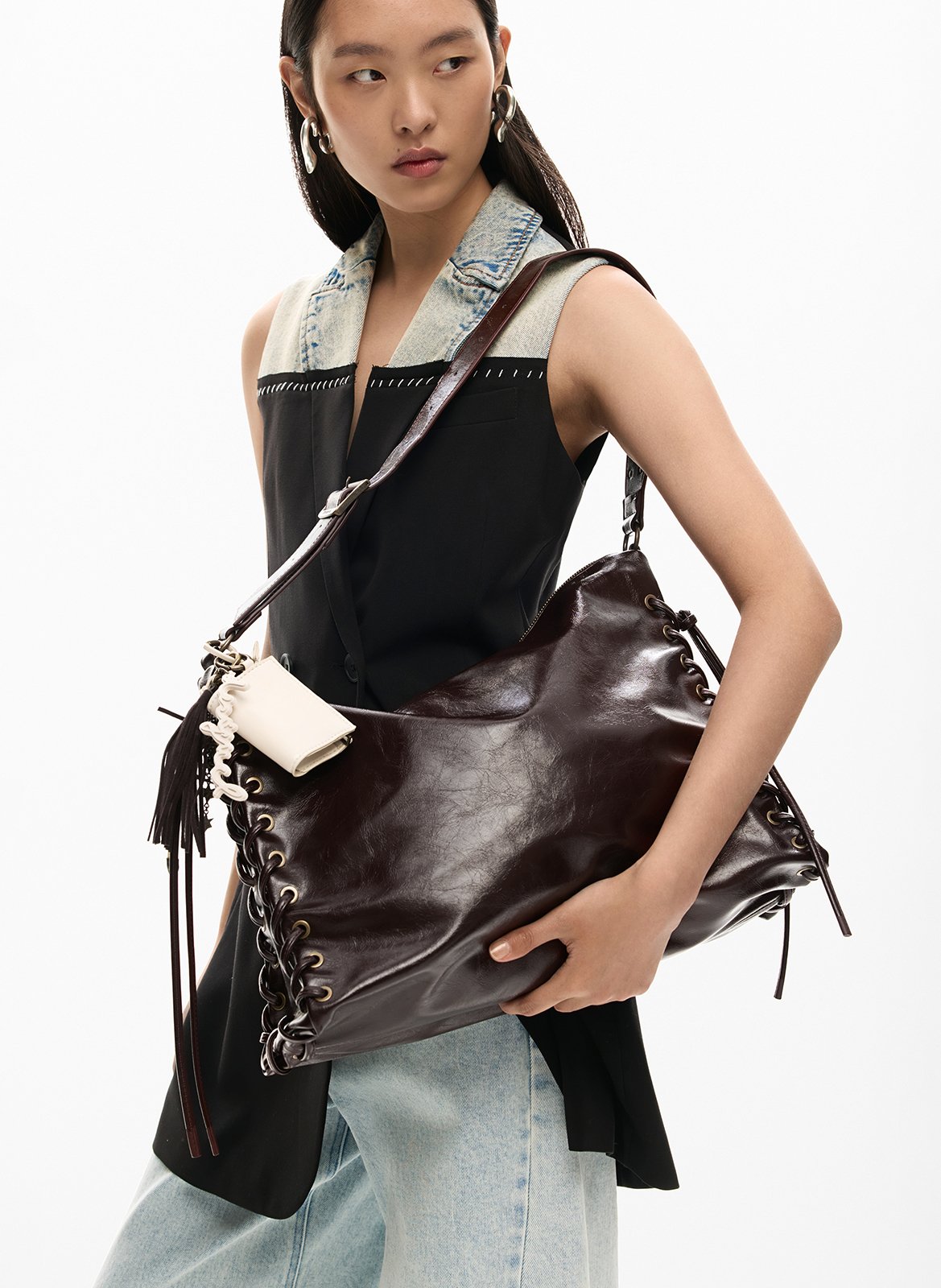 Gevlochten handtas DESIGUAL Bruin