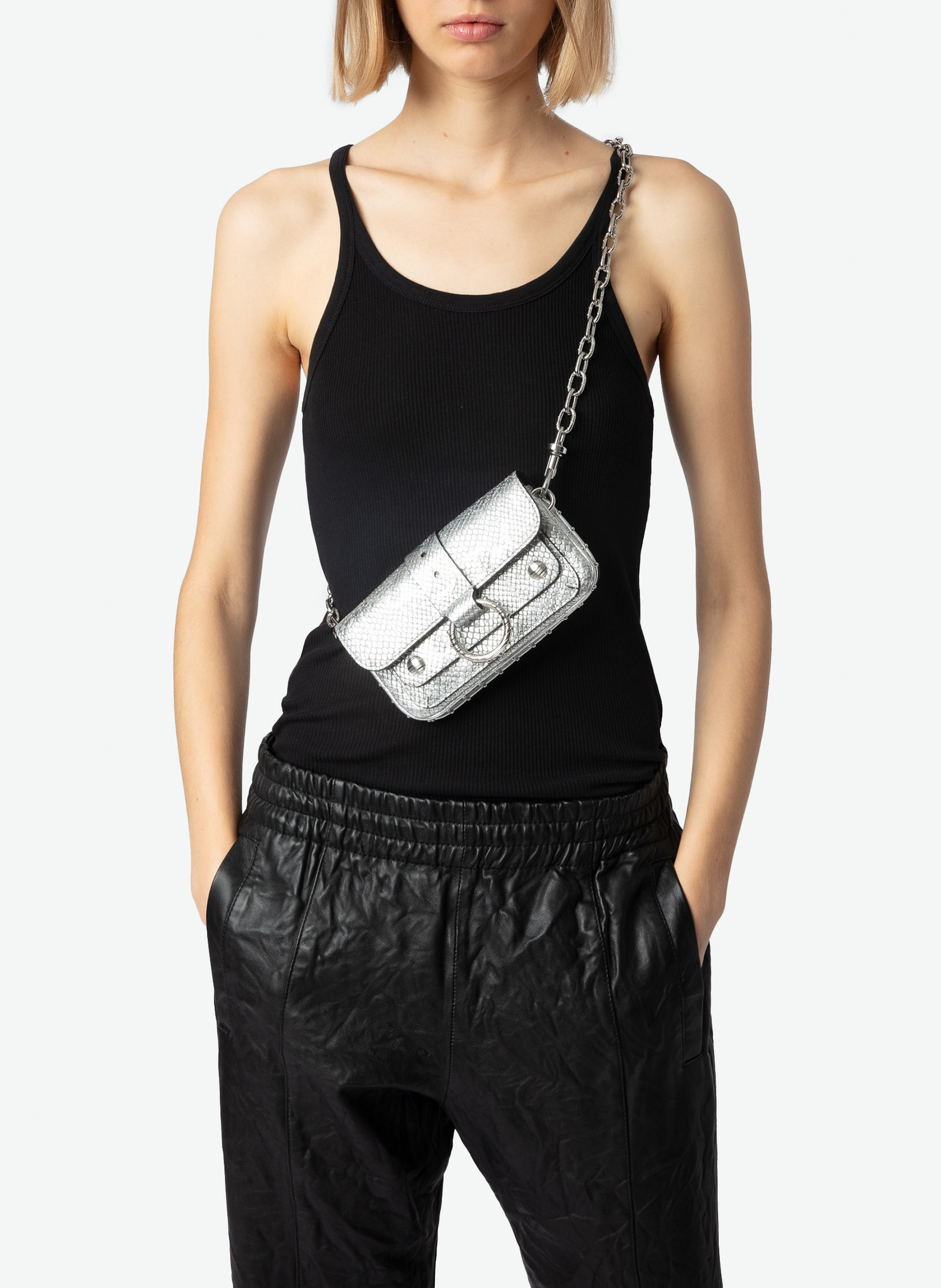 Brieftasche aus Leder ZADIG&VOLTAIRE Grau