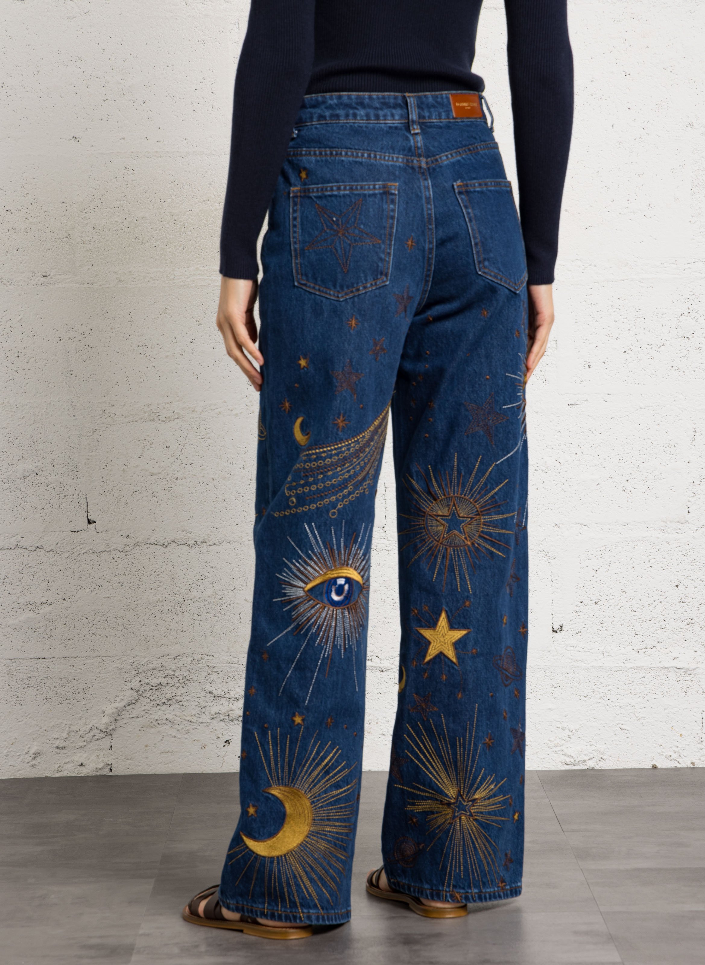 Wijde jeans van geborduurd katoen LA PETITE ETOILE Jeans onbewerkt