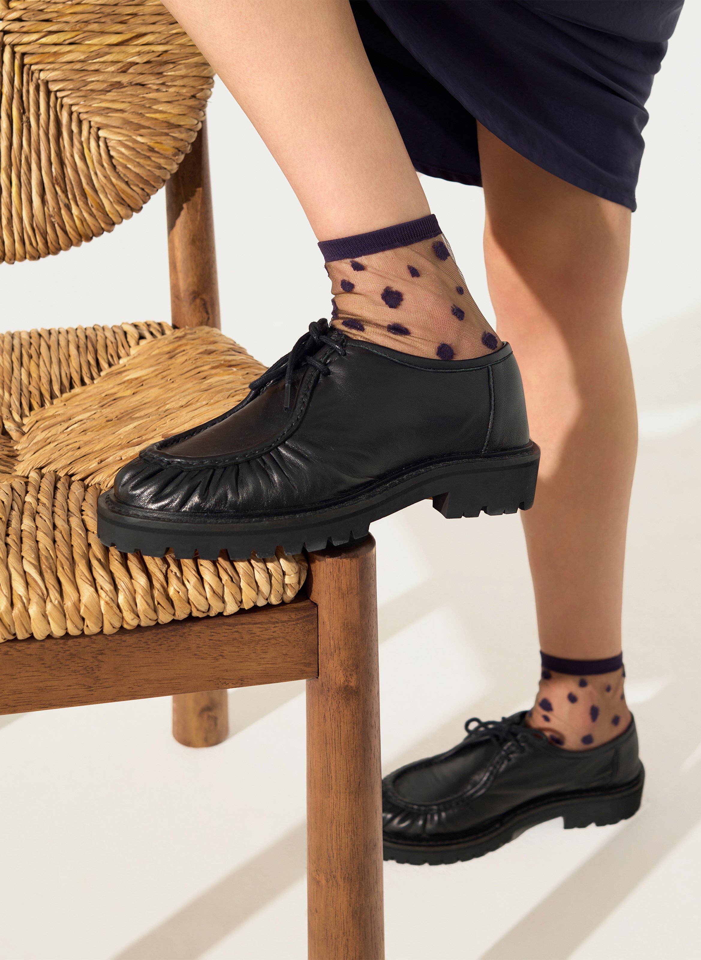 Halbhohe Socken mit Punkten COTELAC Rosa