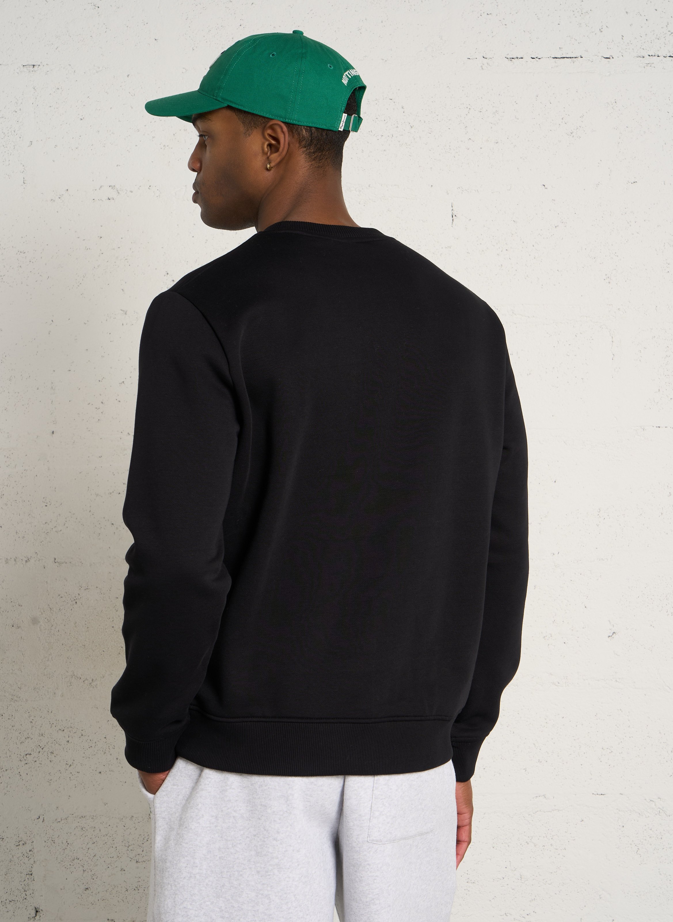 Gerader Rundhalsausschnitt-Sweatshirt aus Baumwollmischung mit Stickerei PEPE JEANS Schwarz