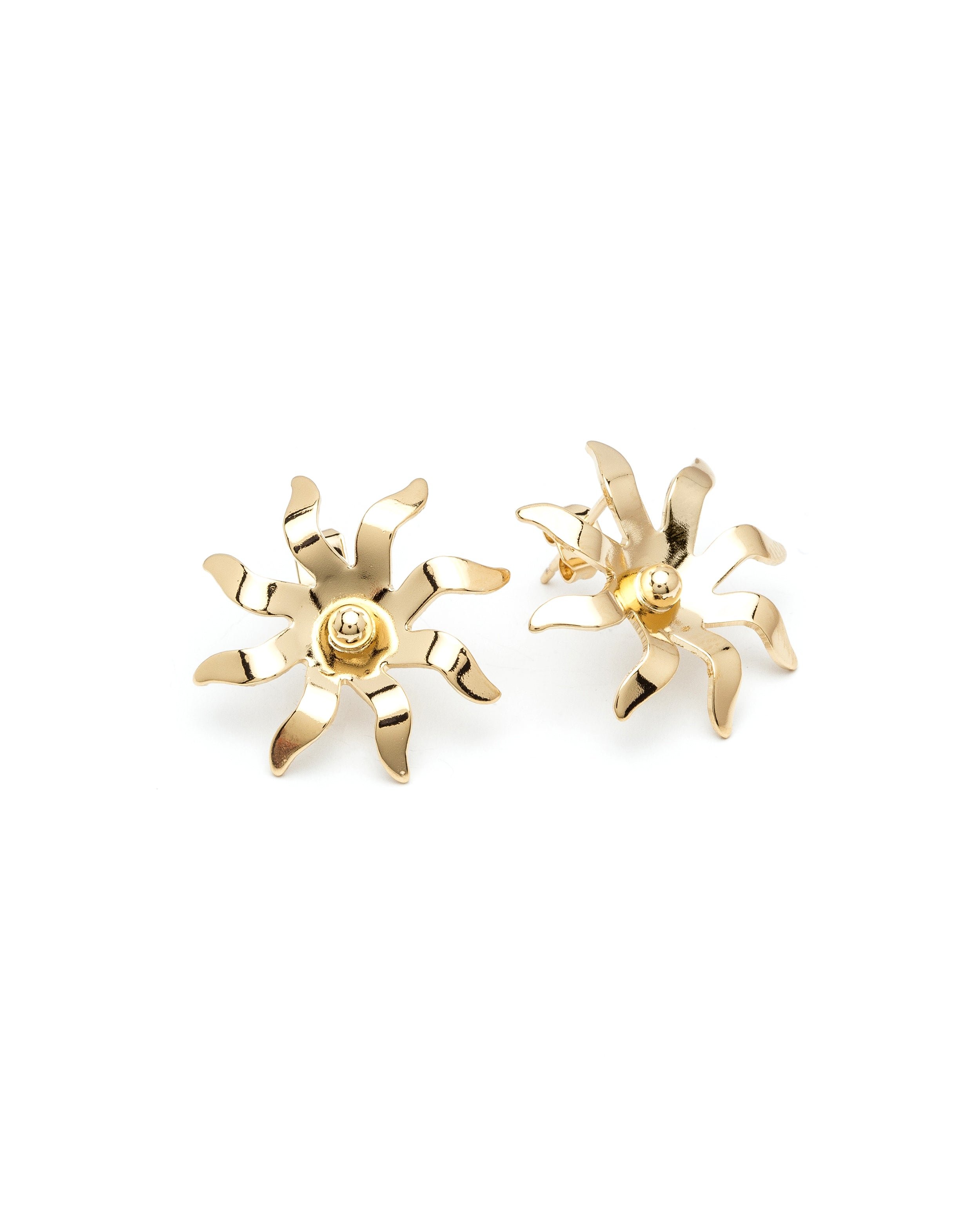 Sunburst Silver-Plated Stud Earrings MONSIEUR SIMONE