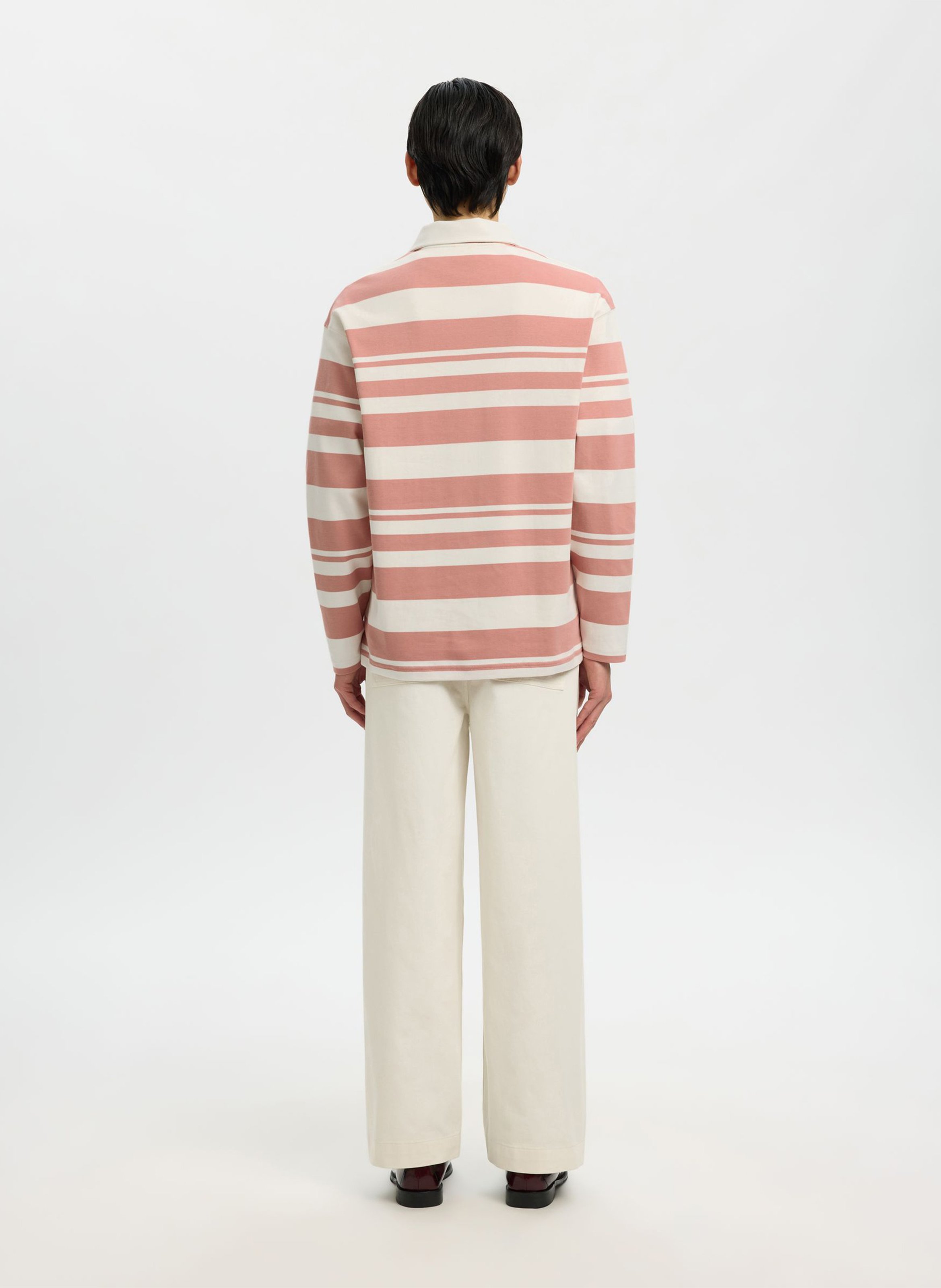 Polo à rayures SELECTED Beige