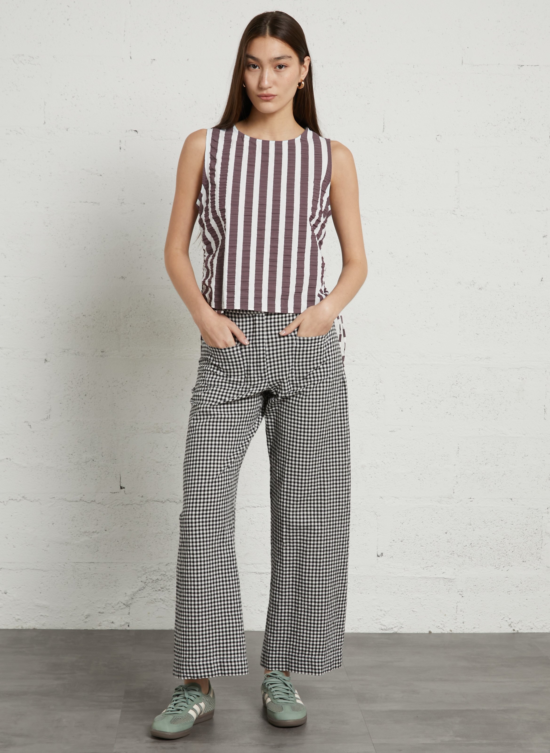 Flared cotton-blend pants BELLEROSE Green